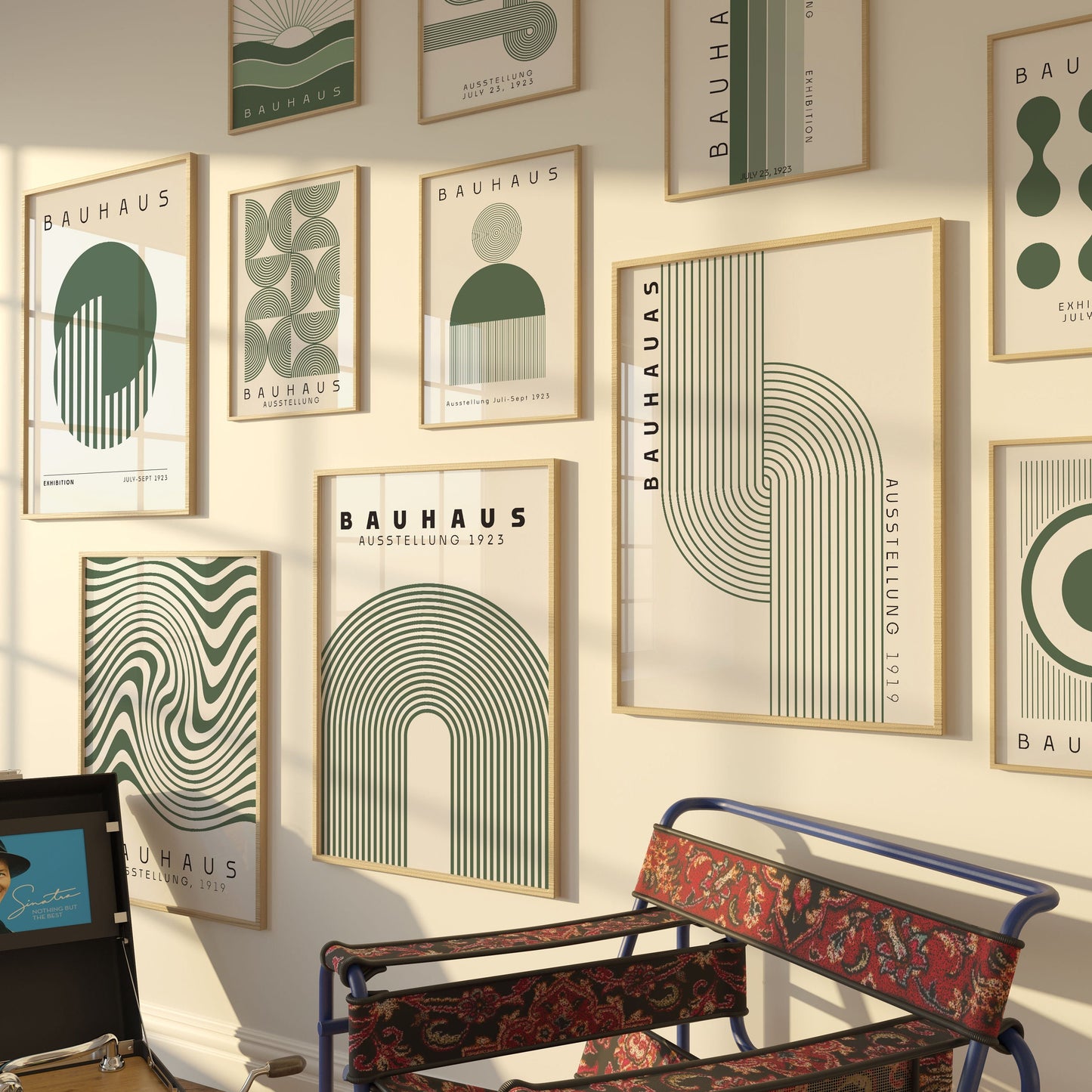 20 Piece Bundle Bauhaus Print, Bauhaus Wall Art, Bauhaus Prints Green, Bauhaus Poster Set, Bauhaus Gallery, Boho Bauhaus, Bauhaus Digital