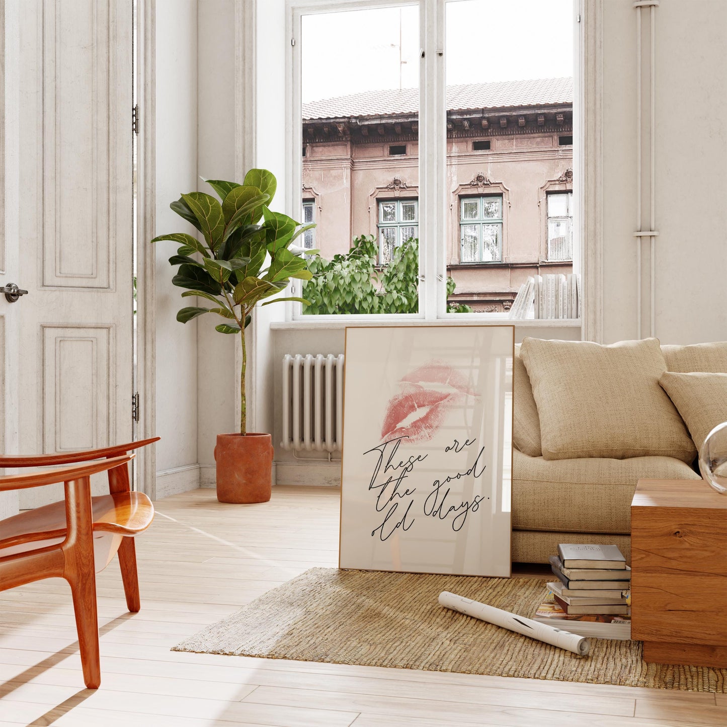 Good Old Days Typography Print: Retro Inspirational Wall Art (Digital Download)