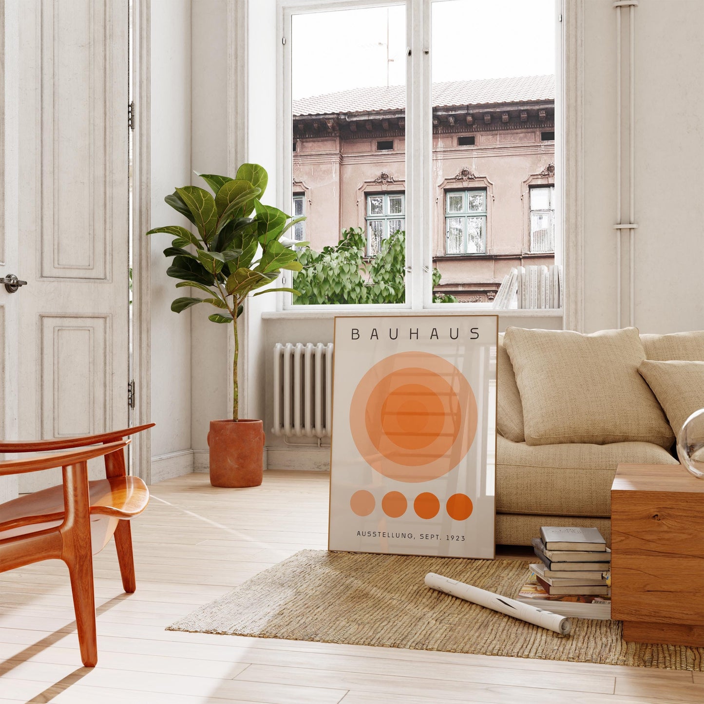 Bauhaus Exhibition Poster: Sage Green Boho Chic Wall Art (Digital Download)