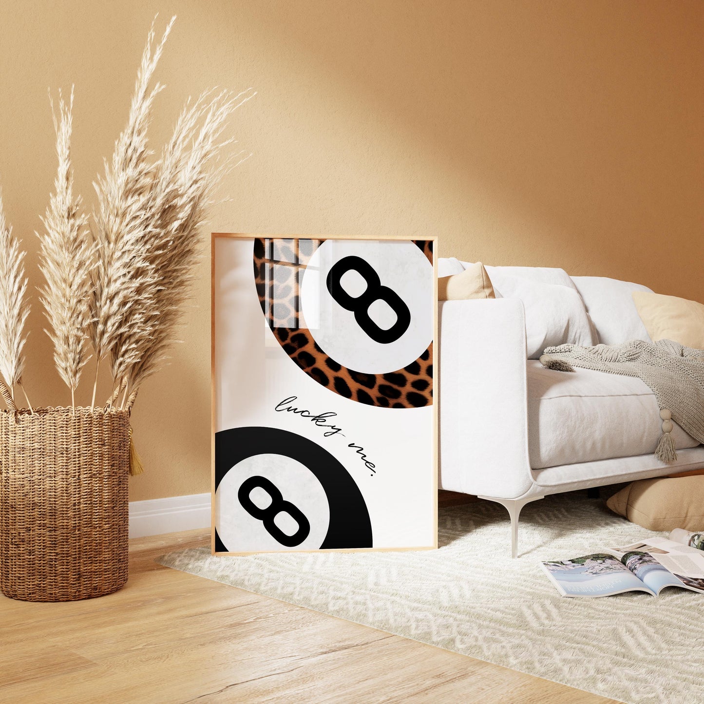 Leopard Print 8 Ball Poster: Retro Y2K Game Room Art (Digital Download)