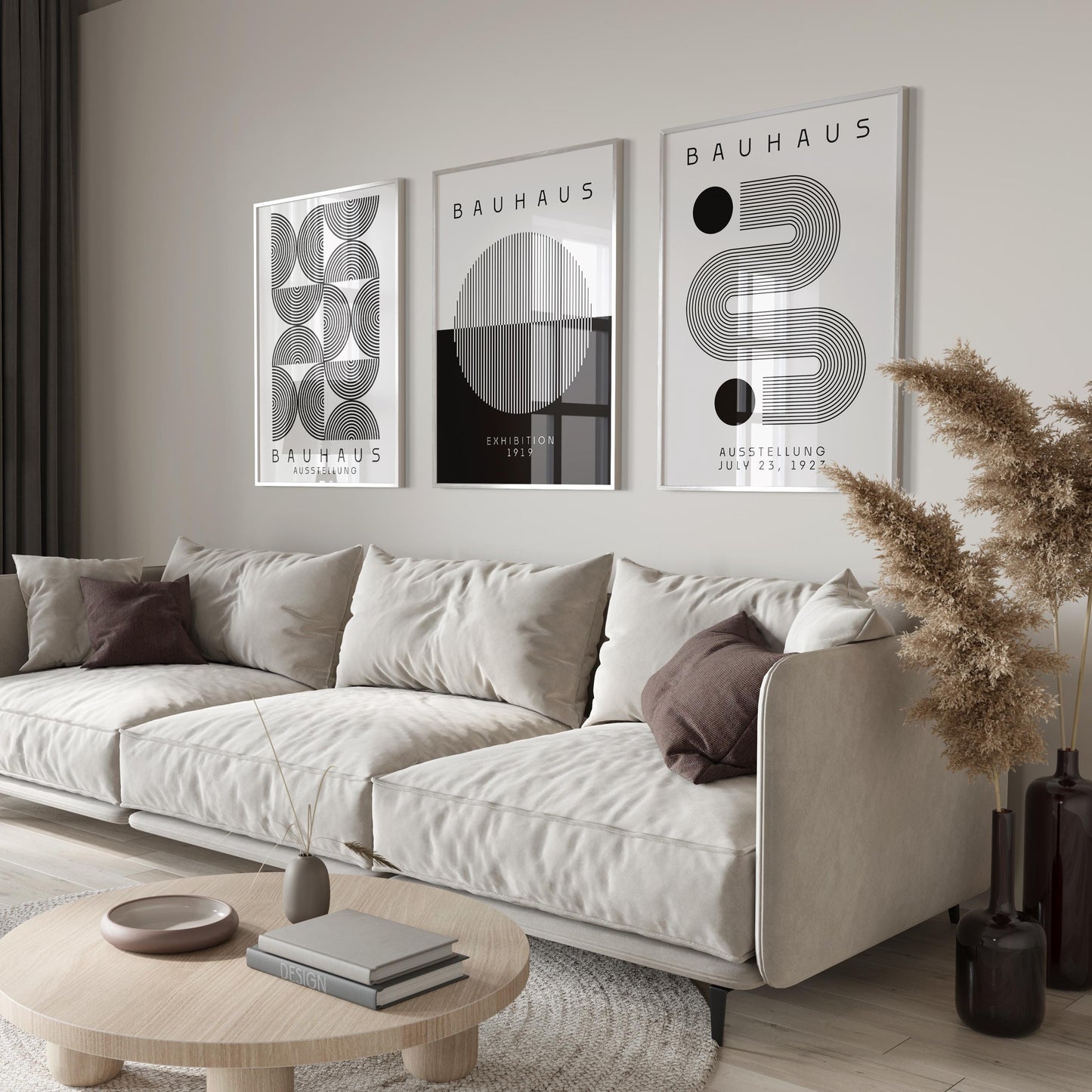 Black Bauhaus Print Set: Modern Exhibition Posters (Digital Download)