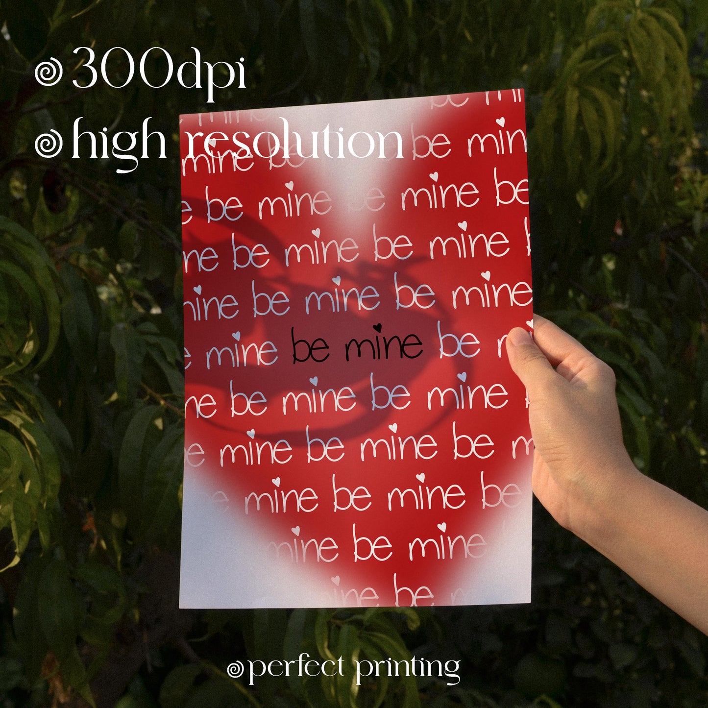 Be Mine Heart Print: Trendy Red Wall Art (Digital Download)