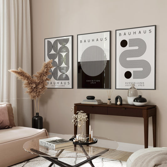 Black Bauhaus Print Set: Modern Exhibition Posters (Digital Download)