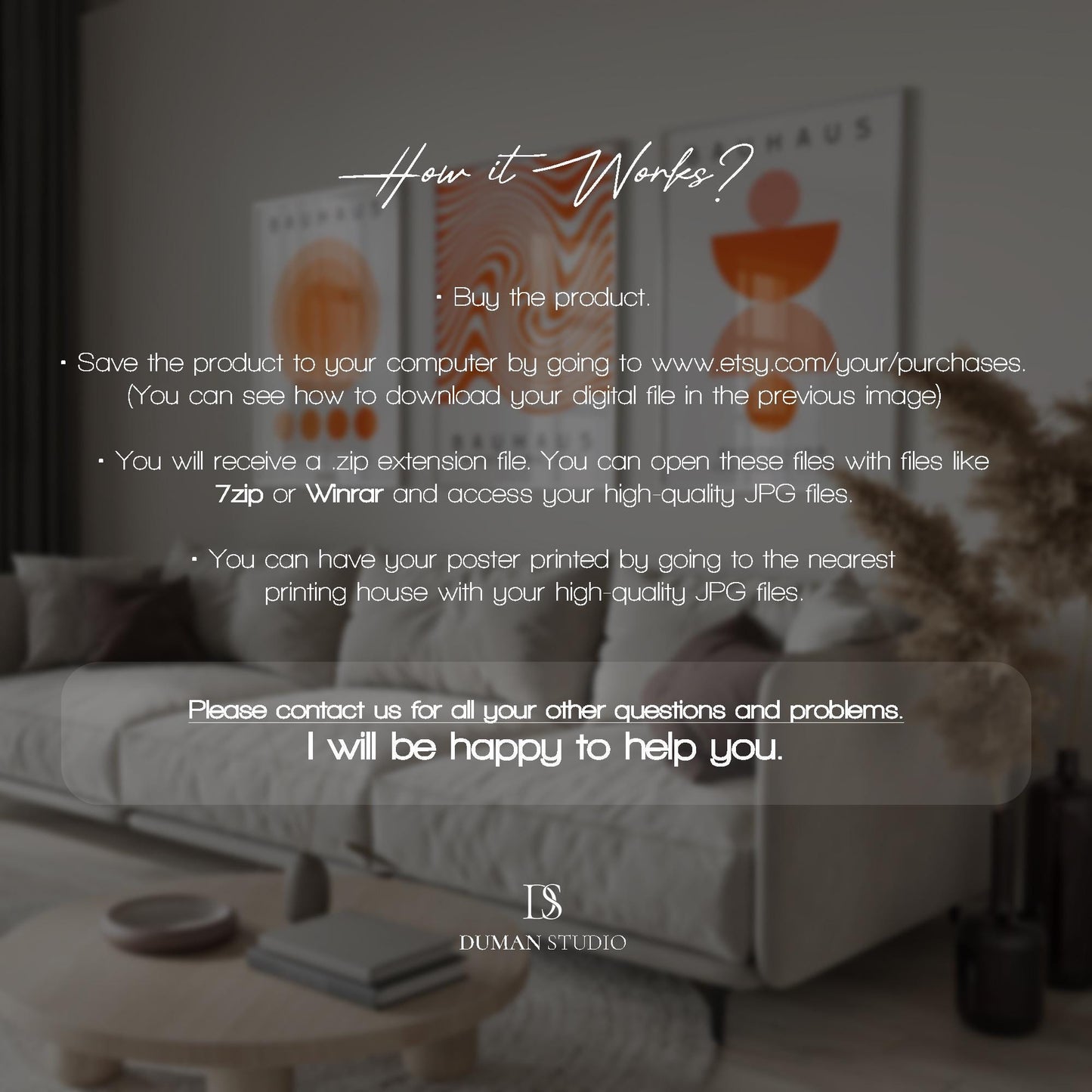 Burnt Orange Bauhaus Print Set: Modern Wall Art (Digital Download)