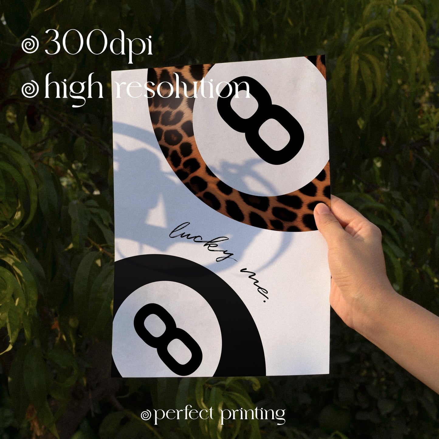 Leopard Print 8 Ball Poster: Retro Y2K Game Room Art (Digital Download)
