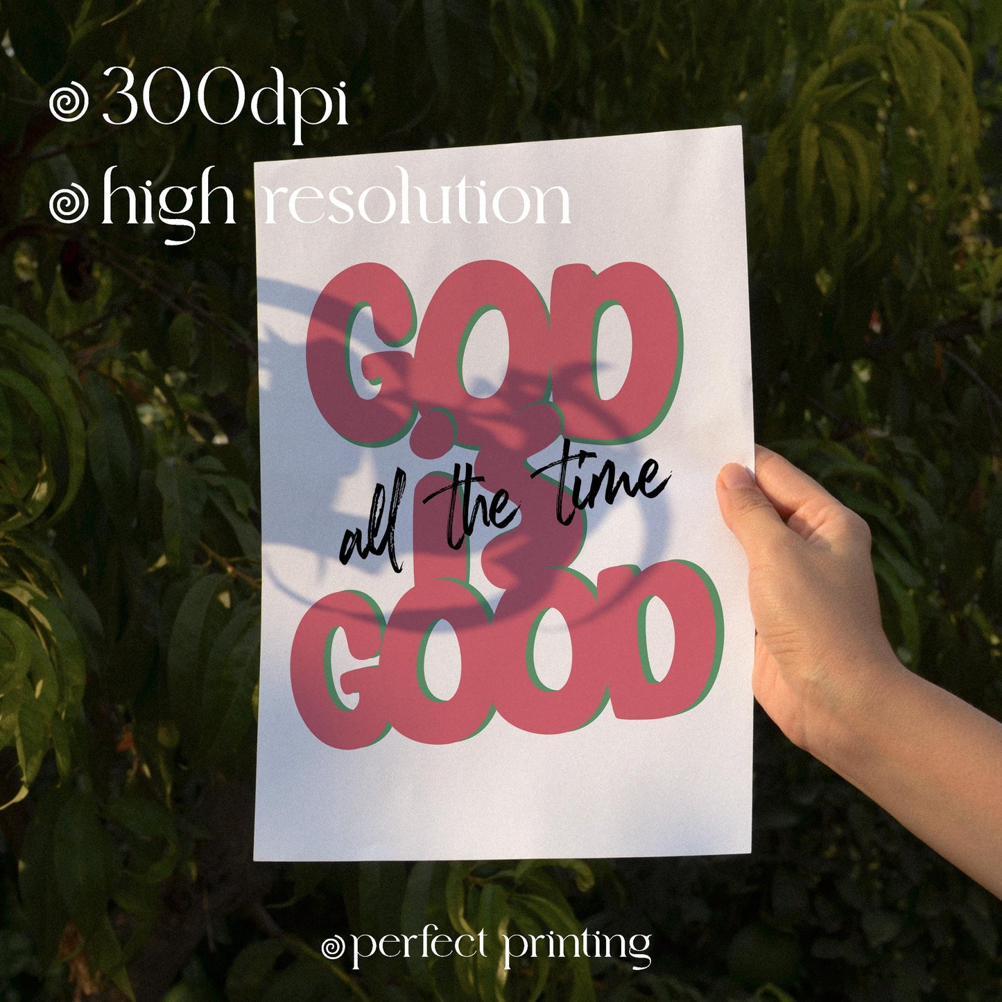 God Is Good Retro Christian Wall Art: Teen Girl Bedroom Decor (Digital Download)