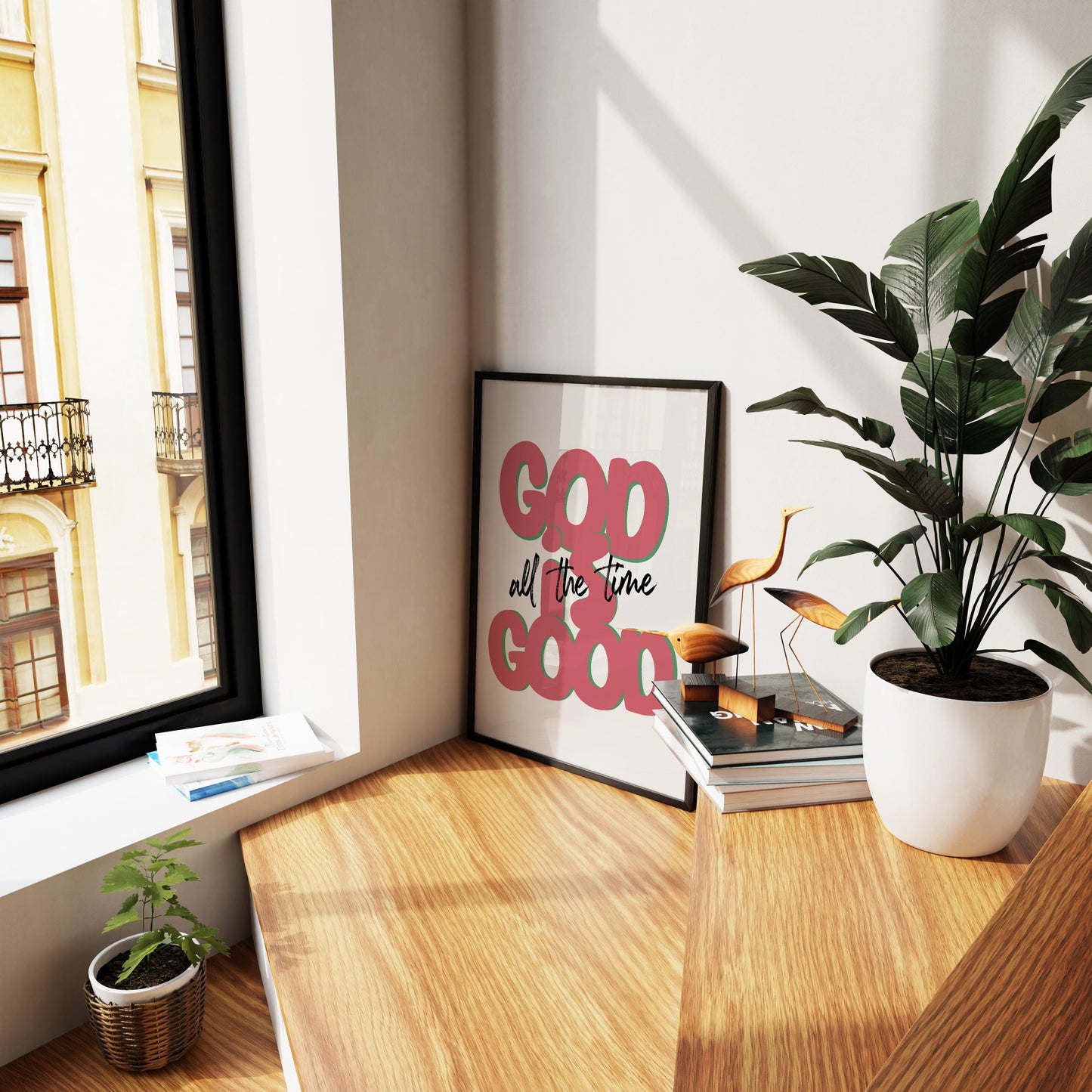 God Is Good Retro Christian Wall Art: Teen Girl Bedroom Decor (Digital Download)