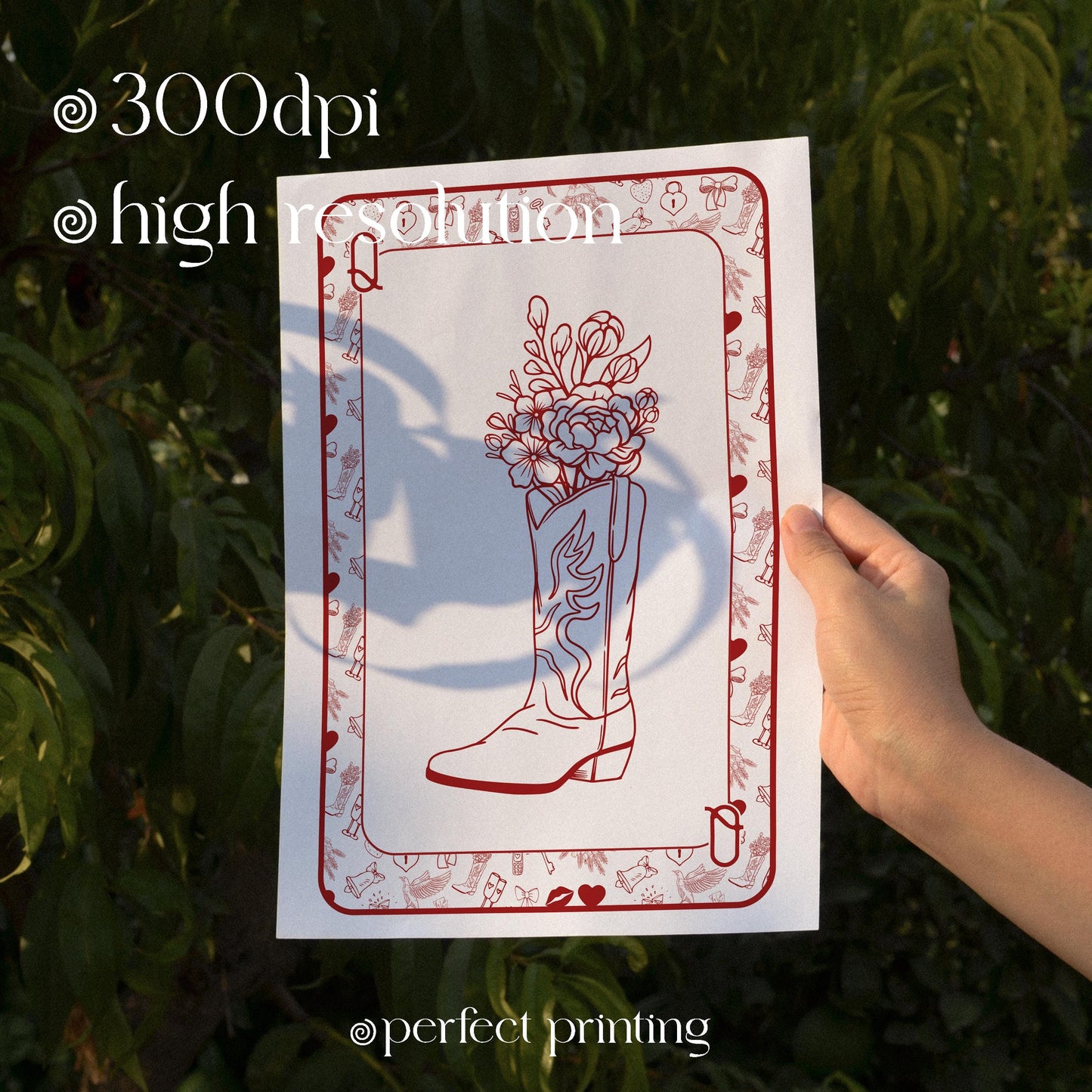 Queen of Hearts Card Print: Funky Y2K Dorm Decor (Digital Download)