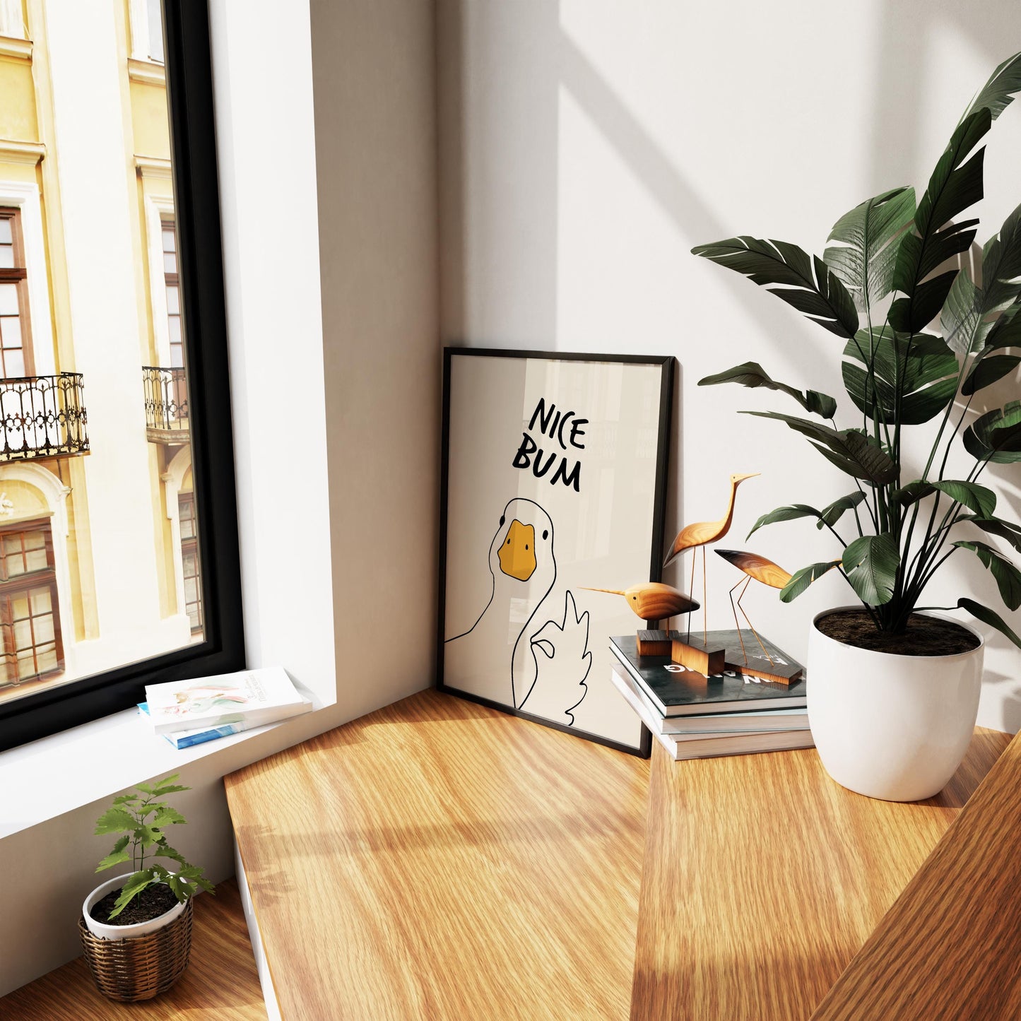 Funny Duck "Nice Bum" Bathroom Print (Digital Download)