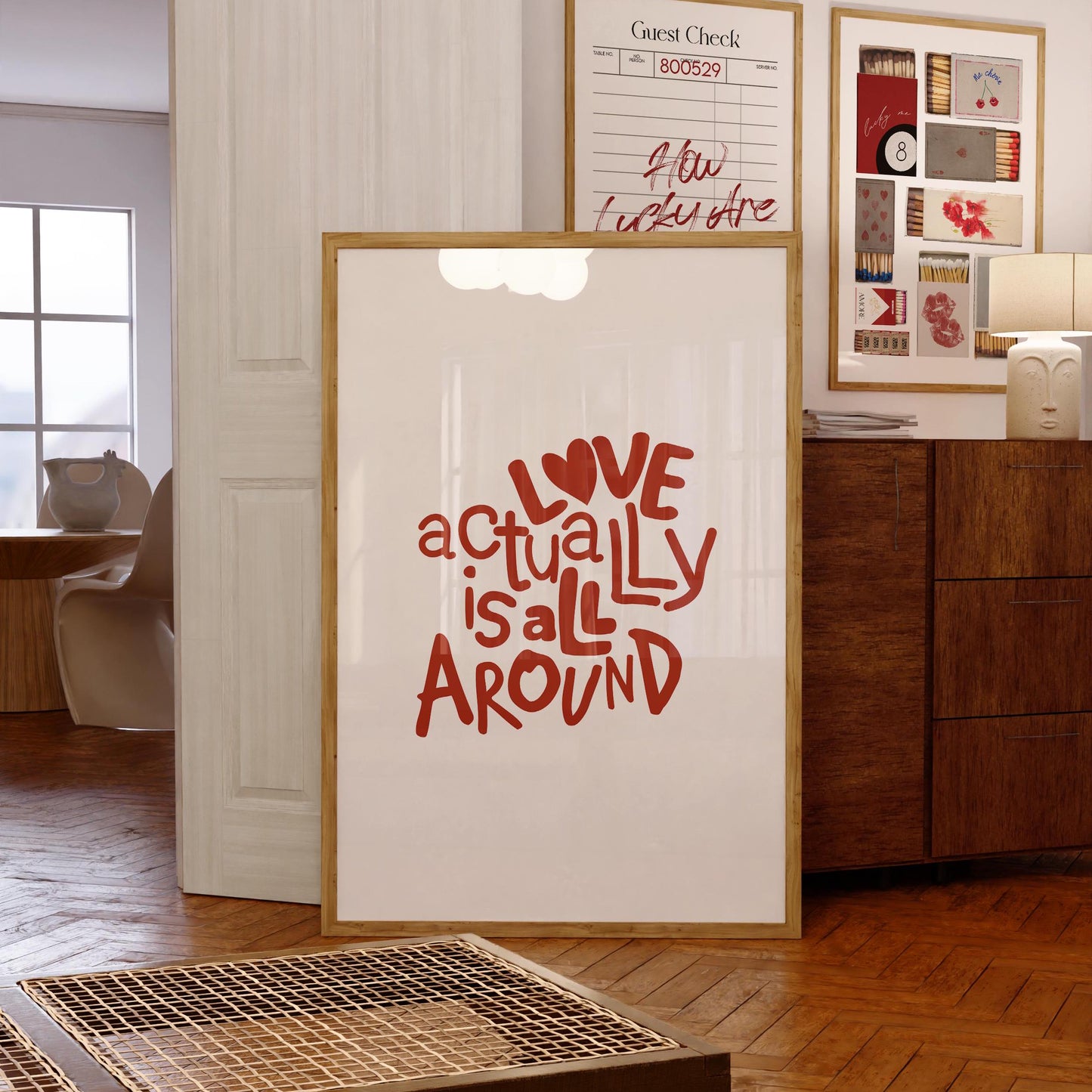 Love Actually Print: Red Typography, Y2K Apartment Decor (Digital Download)