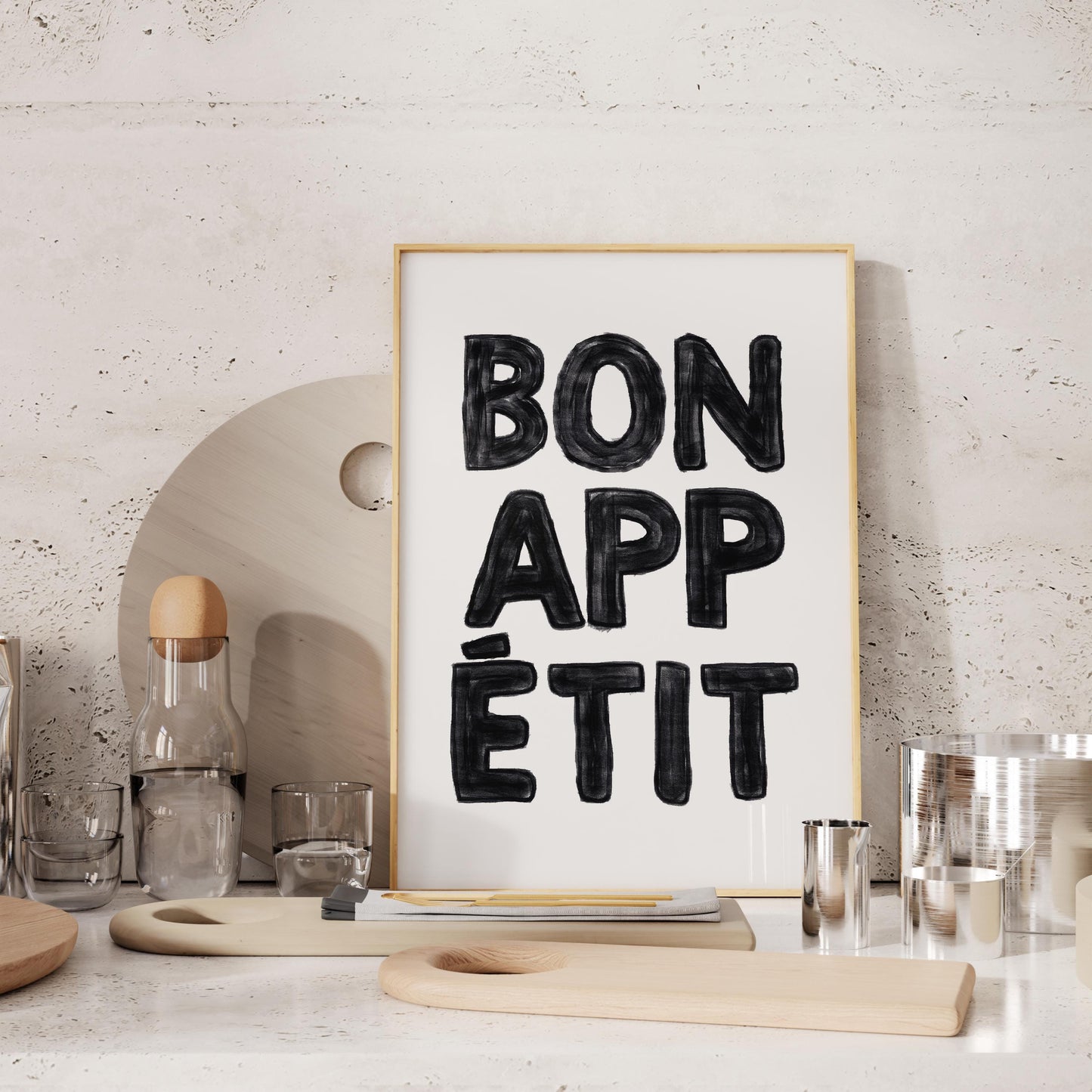 Bon Appetit Print: Mid Century French Kitchen Art (Digital Download)