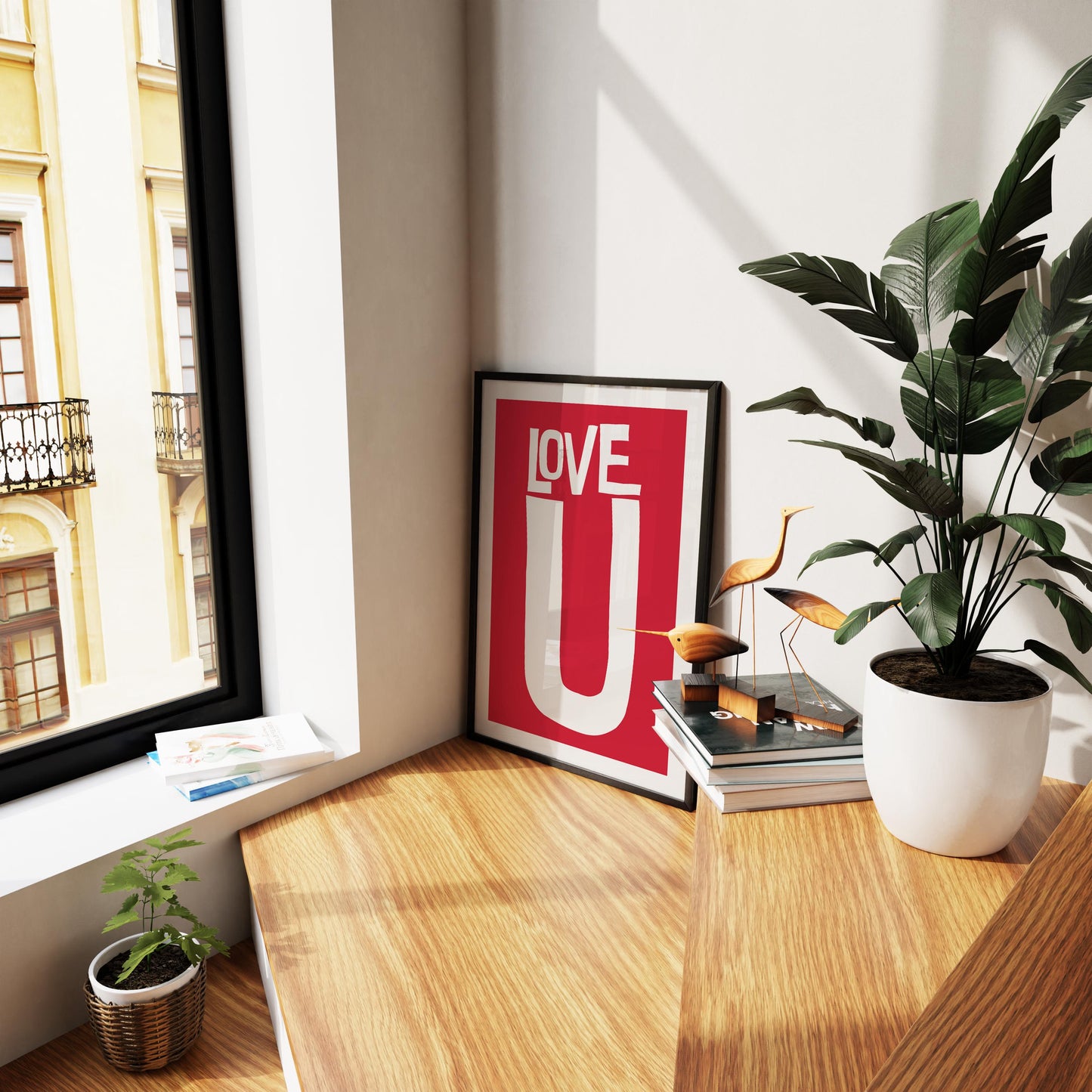 LOVE U Print: Pink Typography, Trendy Y2K Wall Art (Digital Download)