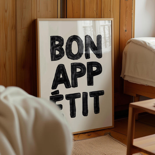 Bon Appetit Print: Mid Century French Kitchen Art (Digital Download)