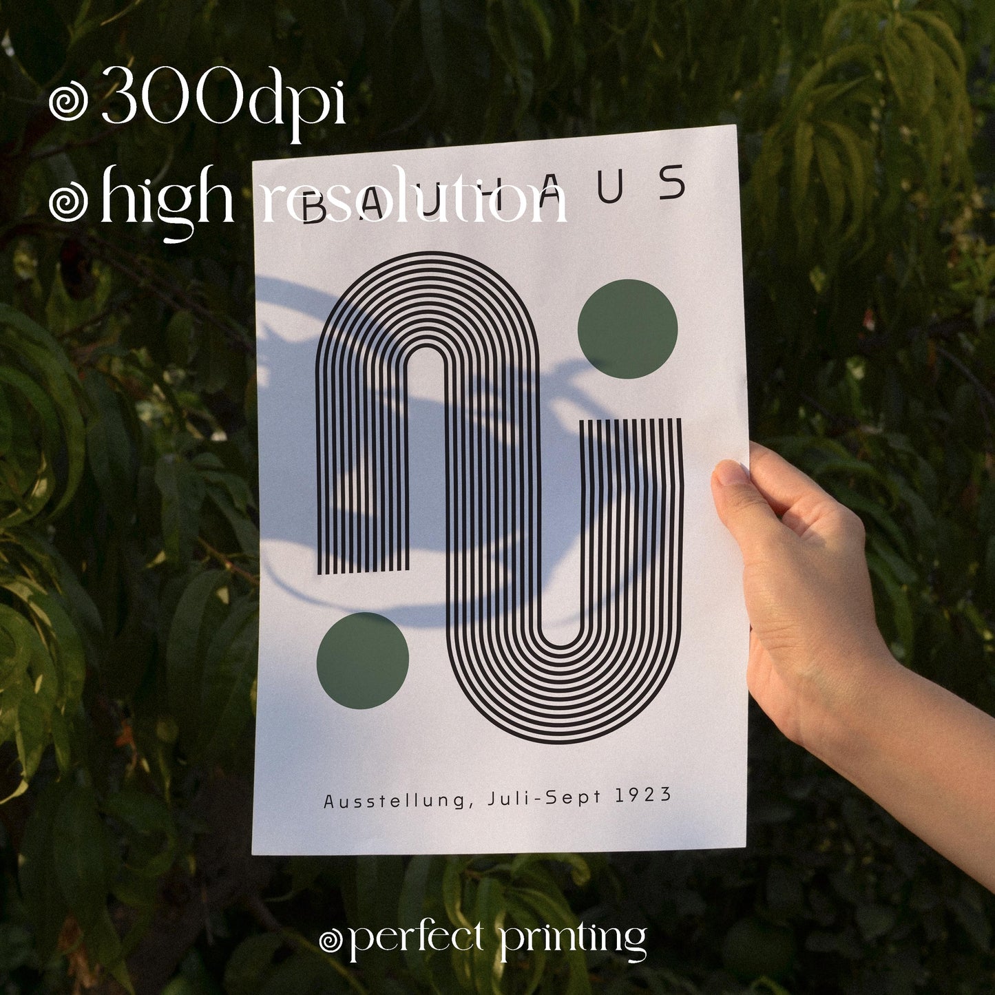 Sage Green Bauhaus Print: Boho Chic Exhibition Poster (Digital Download)