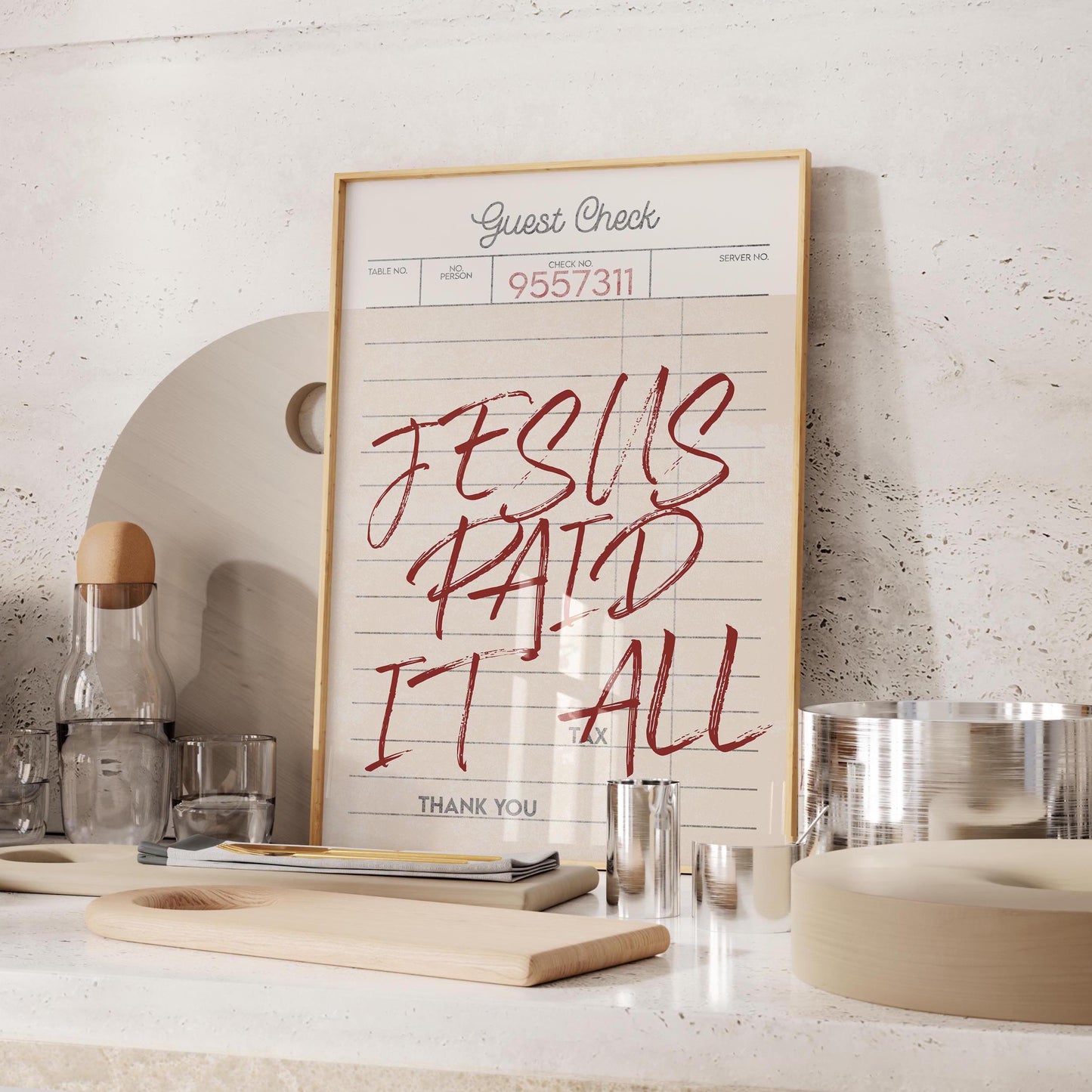 Jesus Paid It All Print: Retro Christian Wall Art (Digital Download)