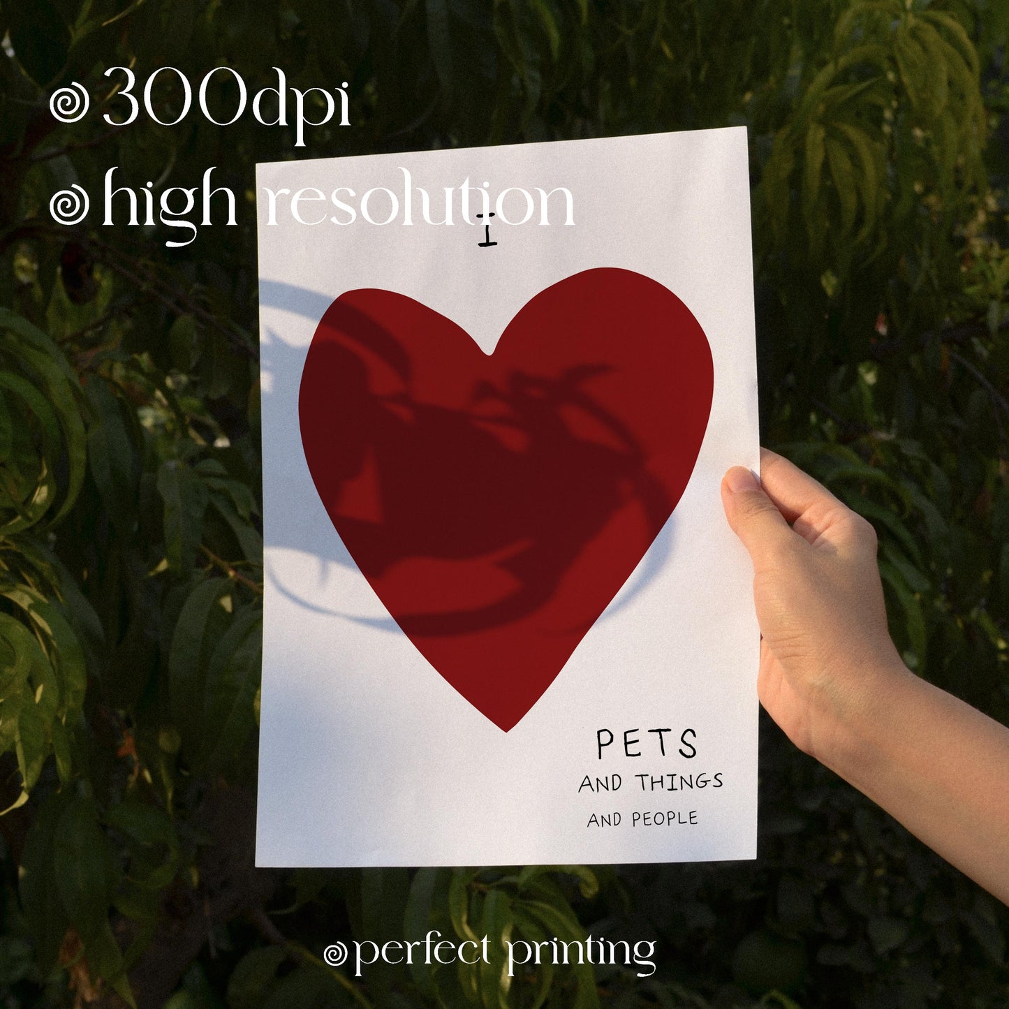 Pet Lover Heart Art Print: Minimalist Home Decor (Digital Download)