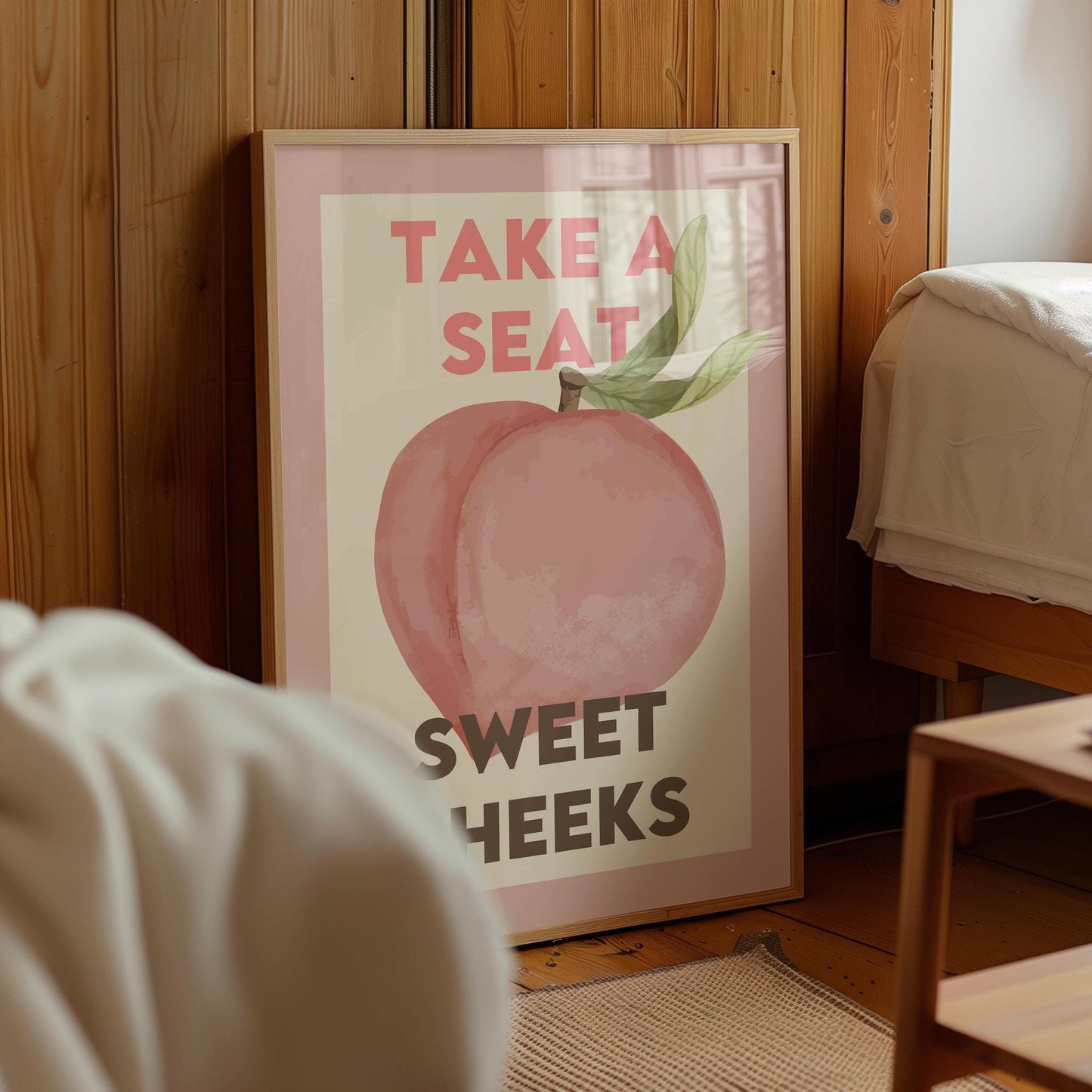 Funny Bathroom Print: Sweet Cheeks Toilet Sign (Digital Download)