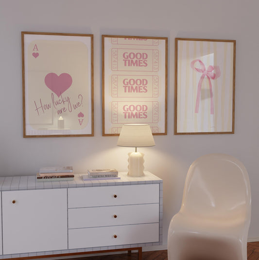 Preppy Pink Bow Print: Good Times, Lucky You (Digital Download)