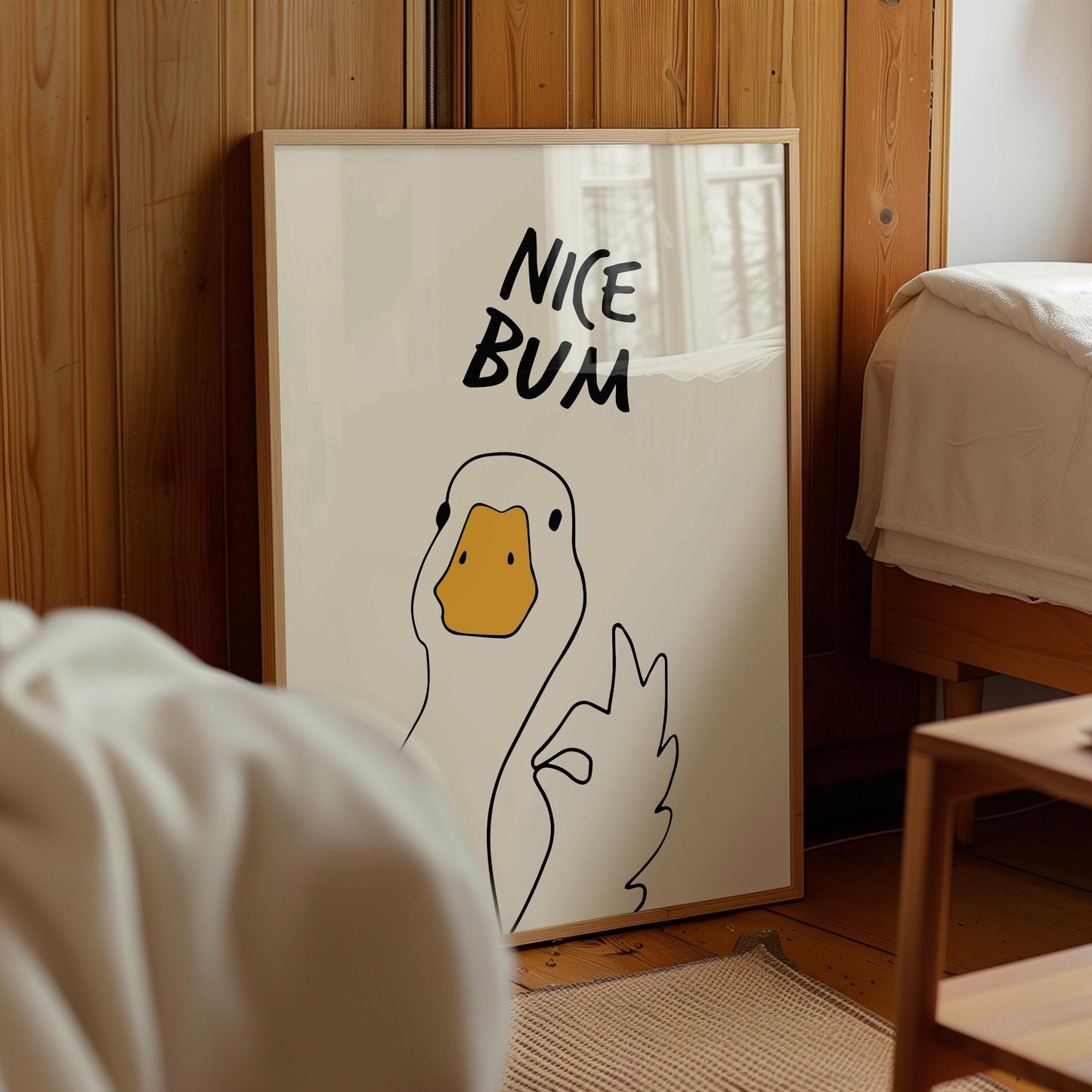 Funny Duck "Nice Bum" Bathroom Print (Digital Download)