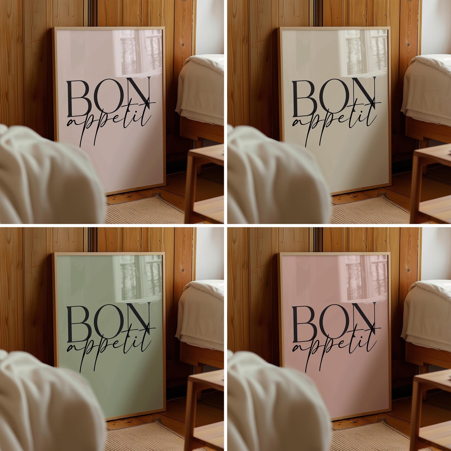 Bon Appetit Print Set: Modern Kitchen Wall Art (Digital Download)