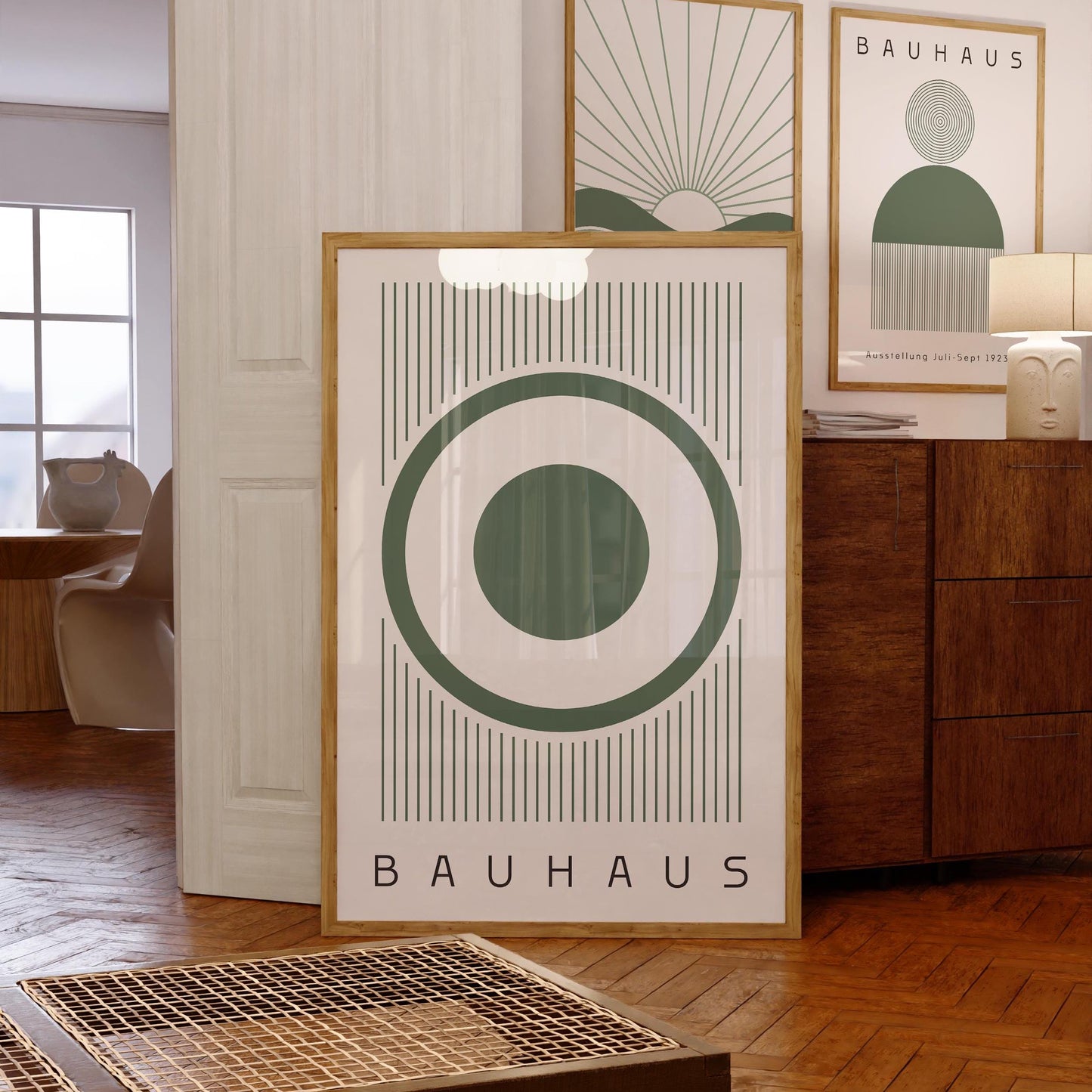 Sage Green Bauhaus Print: Boho Chic Wall Decor (Digital Download)