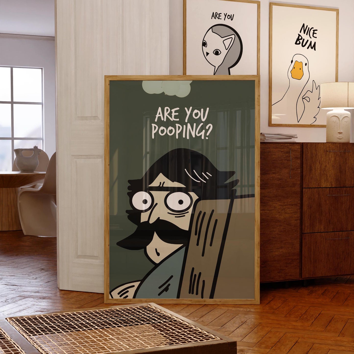 Are You Pooping? Print: Funny Bathroom Wall Art (Digital Download)