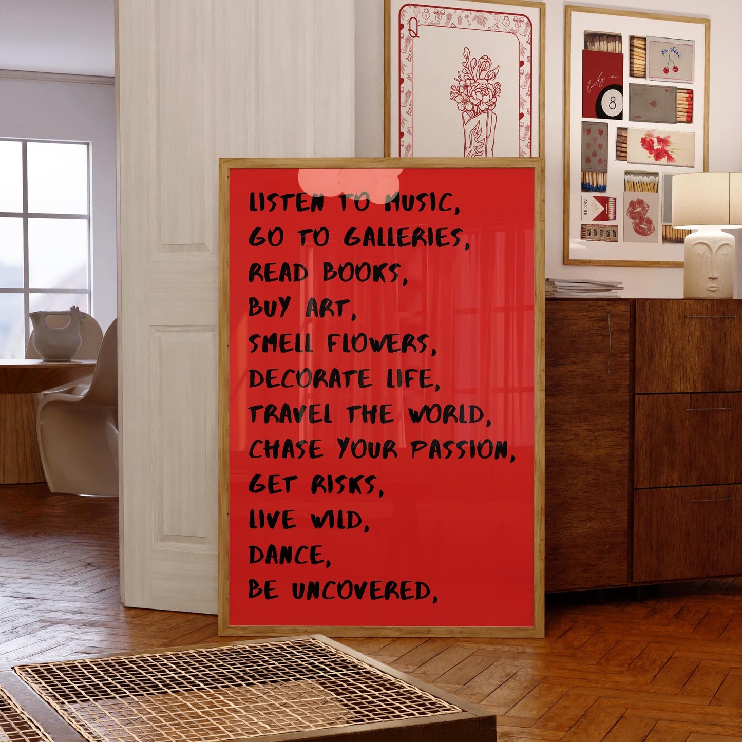 Red Typography Print: Inspirational Quote Wall Art (Digital Download)