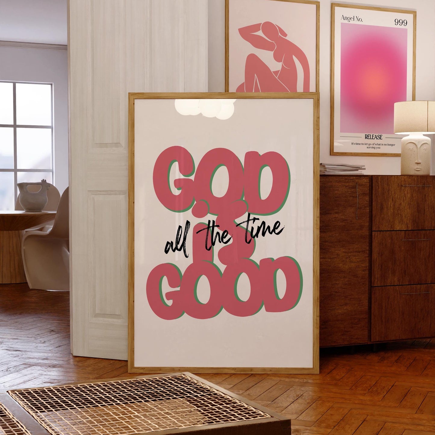 God Is Good Retro Christian Wall Art: Teen Girl Bedroom Decor (Digital Download)