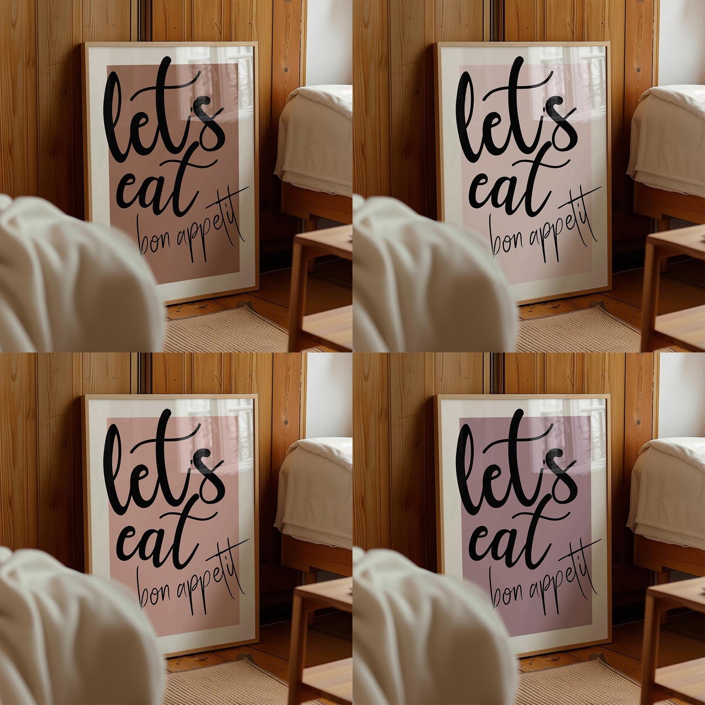 Bon Appetit Print: Kitchen Dining Room Typography Art (Digital Download)