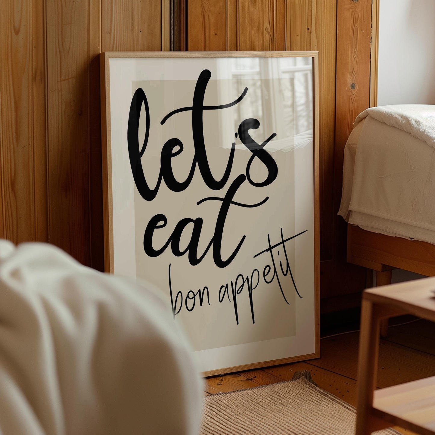 Bon Appetit Print: Kitchen Dining Room Typography Art (Digital Download)