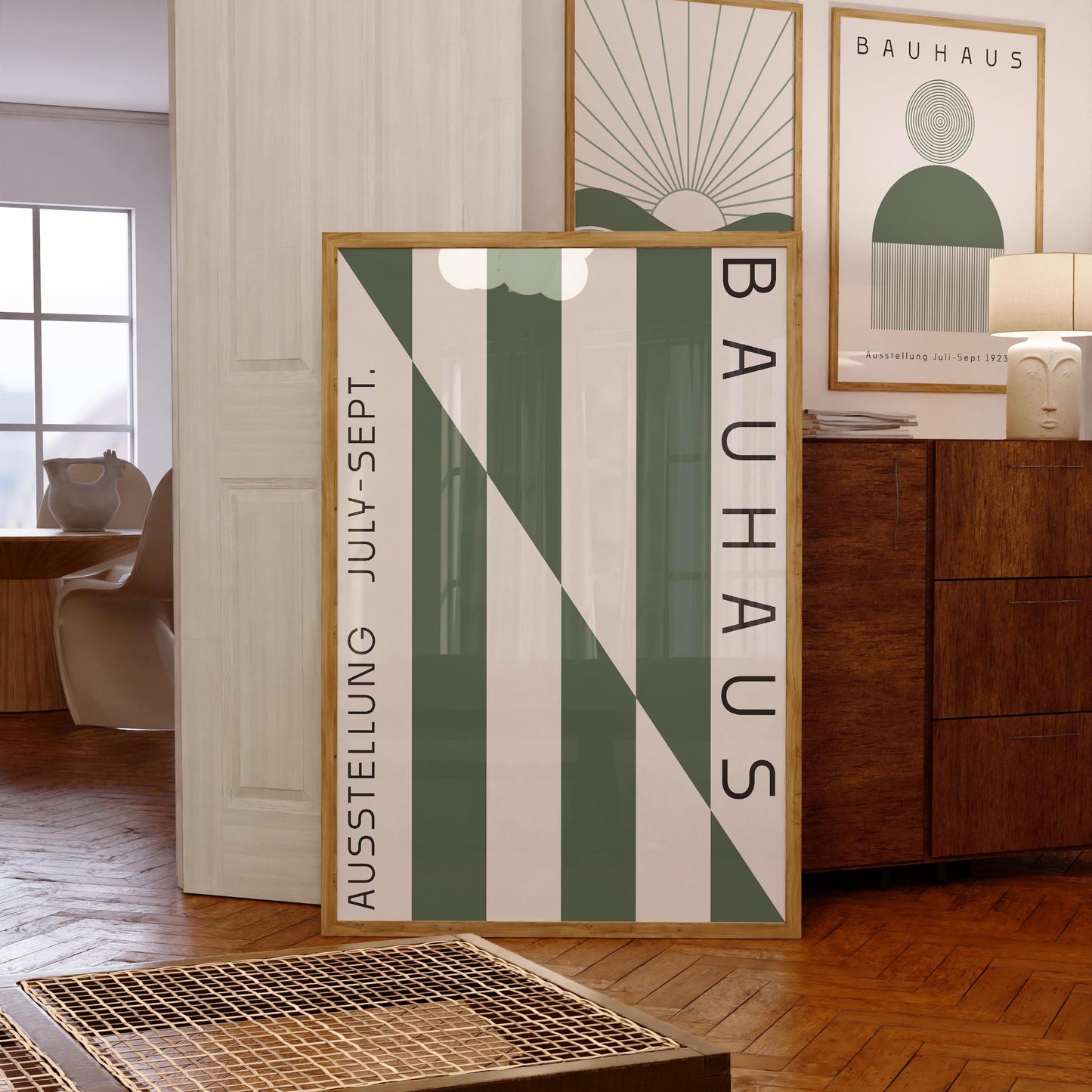 Sage Green Bauhaus Print: Boho Chic Wall Art (Digital Download)