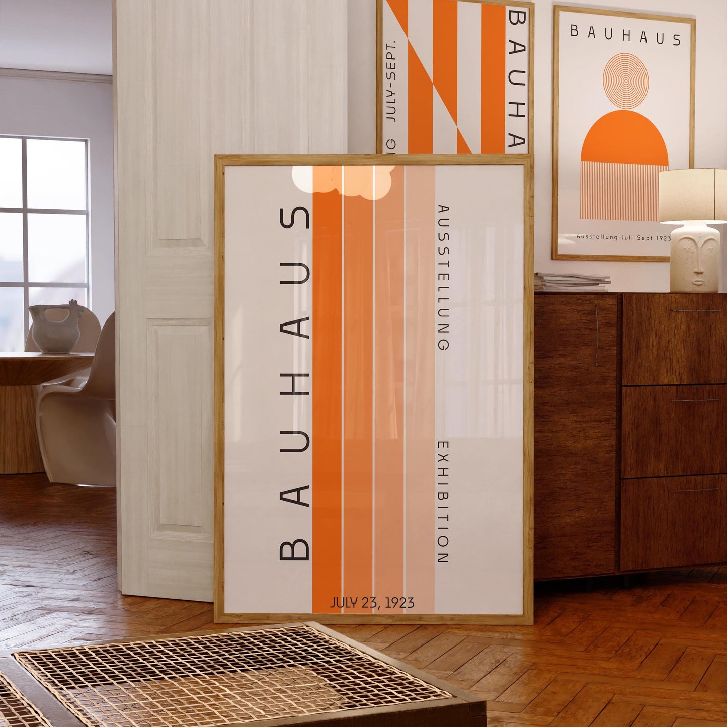 Bauhaus Exhibition Poster: Sage Green & Burnt Orange Art Print (Digital Download)
