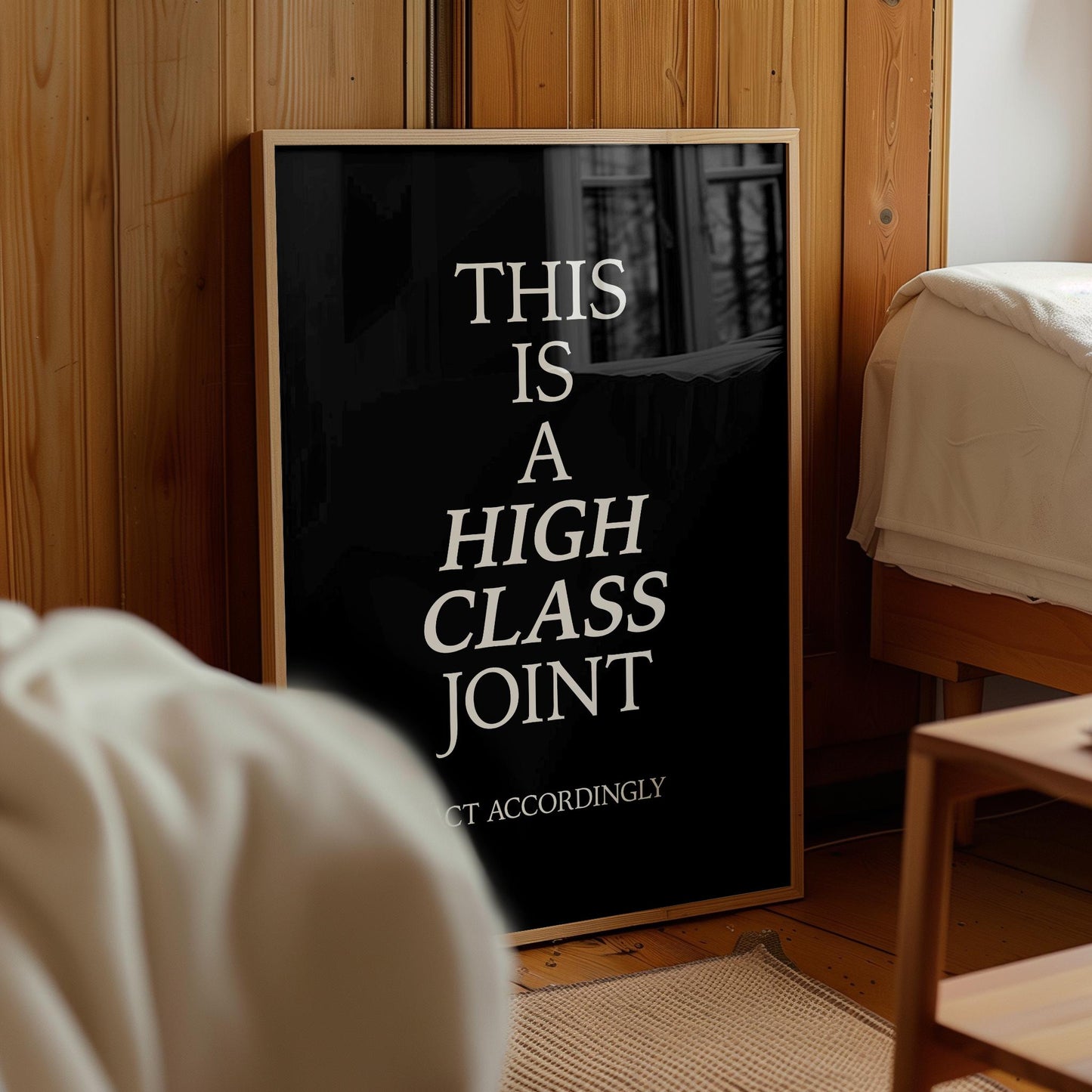 This Is A High Class Joint Print, Funny Quote Print, Prints For Bedroom, Cute Bathroom Poster, Cute Dorm Poster, Funny Typography