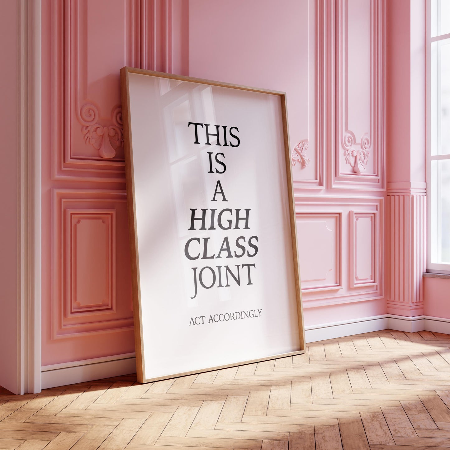 This Is A High Class Joint Print, Funny Quote Print, Prints For Bedroom, Cute Bathroom Poster, Cute Dorm Poster, Funny Typography