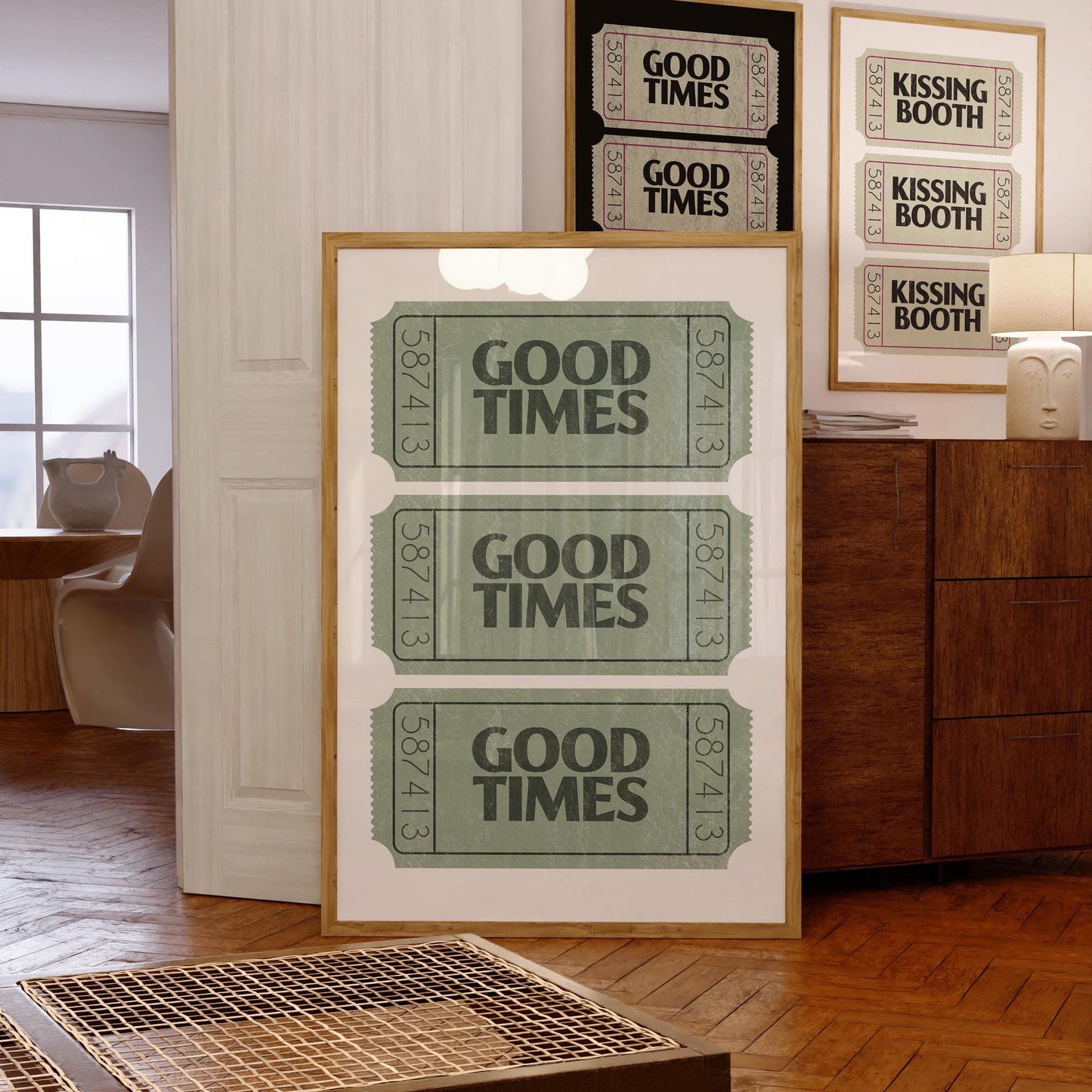 Retro Green Ticket Print: Good Times Wall Art (Digital Download)