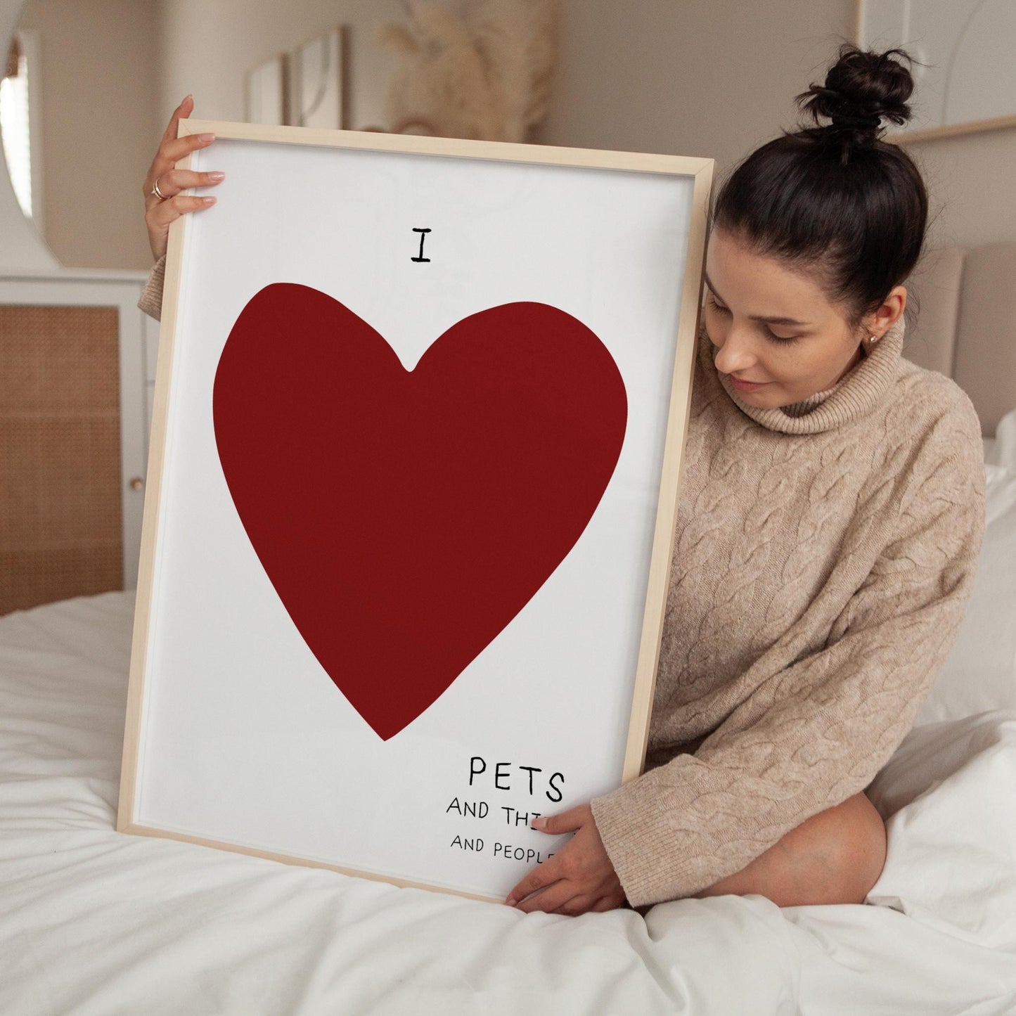 Pet Lover Heart Art Print: Minimalist Home Decor (Digital Download)