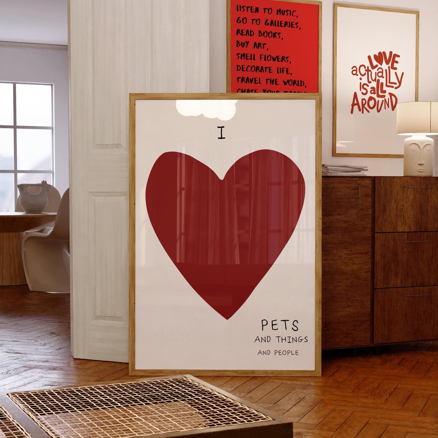 Pet Lover Heart Art Print: Minimalist Home Decor (Digital Download)