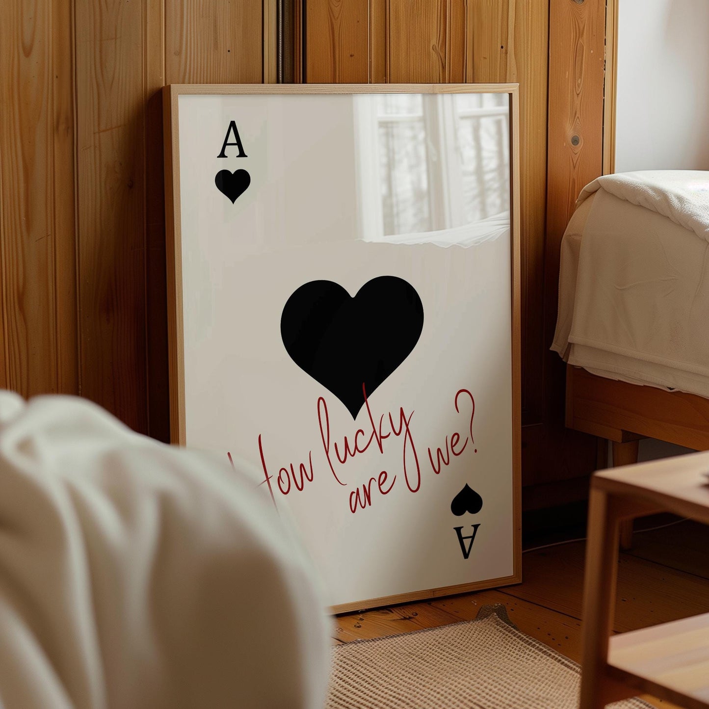 Ace of Hearts Print: Retro Typography, Trendy Wall Art (Digital Download)