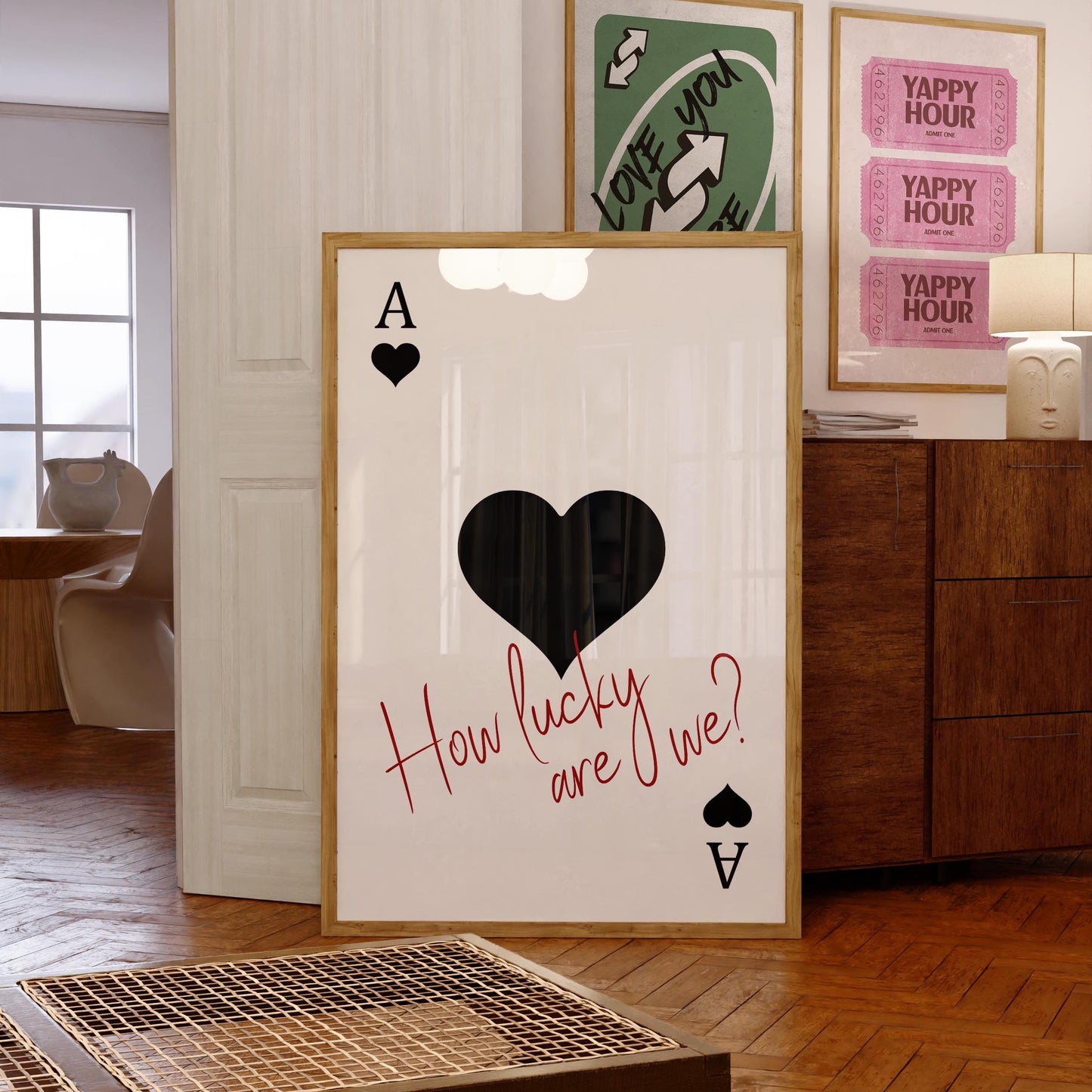 Ace of Hearts Print: Retro Typography, Trendy Wall Art (Digital Download)