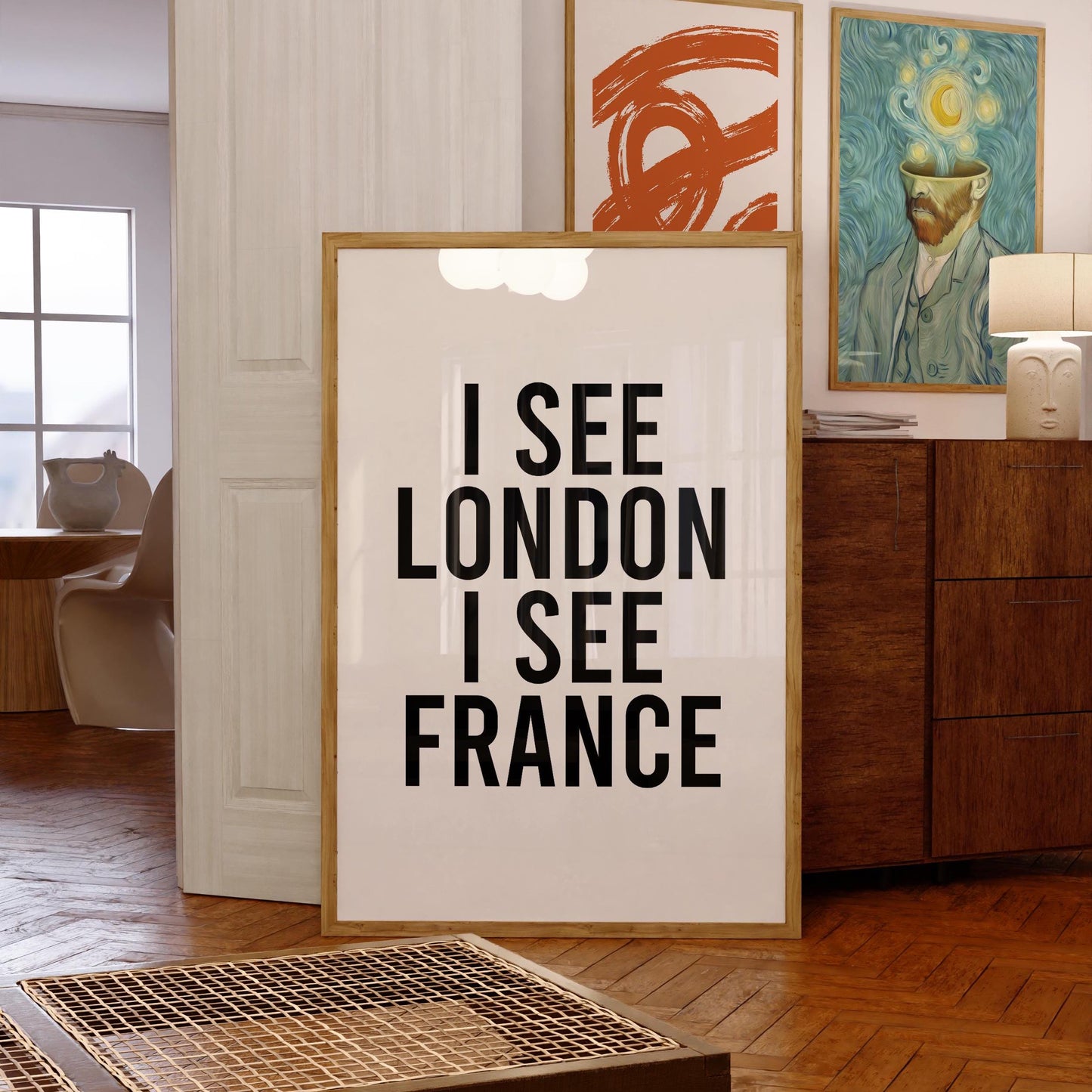 I See London I See France Printable, Funny Bathroom Wall Art, Black And White Bathroom Prints, Powder Room Prints