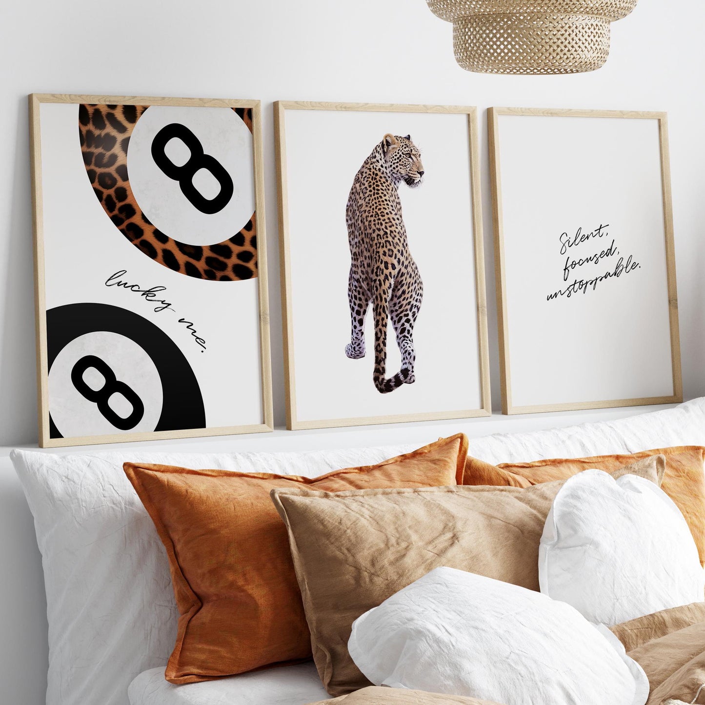 Leopard & 8 Ball Art Prints: Trendy Cheetah Wall Decor (Digital Download)