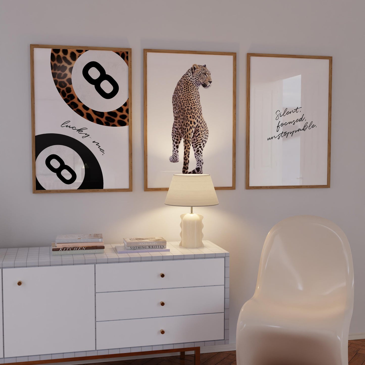 Leopard & 8 Ball Art Prints: Trendy Cheetah Wall Decor (Digital Download)