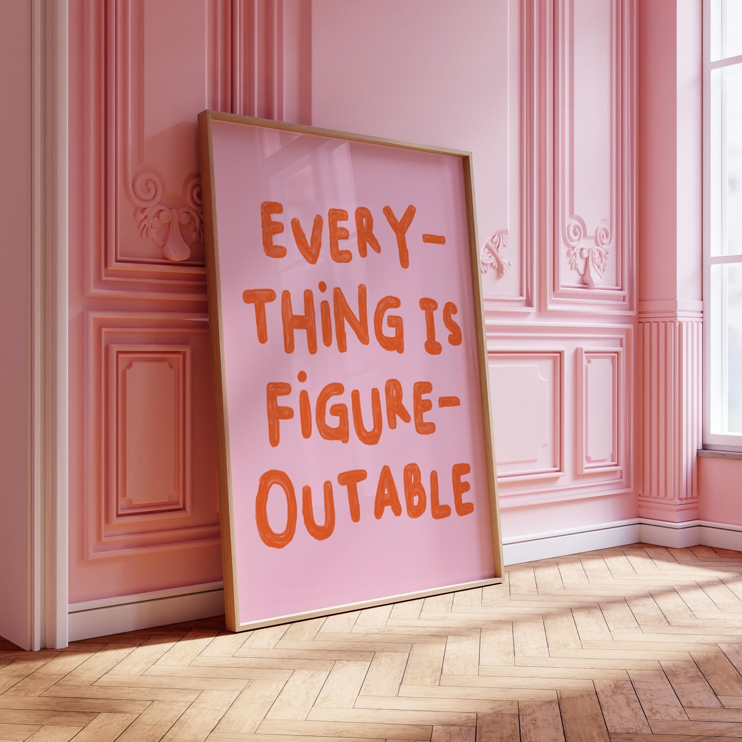 Everything Is Figureoutable Print: Uplifting Typography Poster (Digital Download)