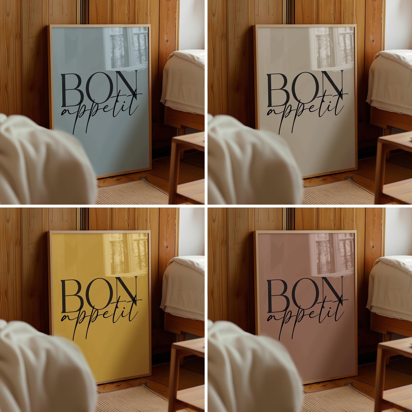 Bon Appetit Print Set: Modern Kitchen Wall Art (Digital Download)