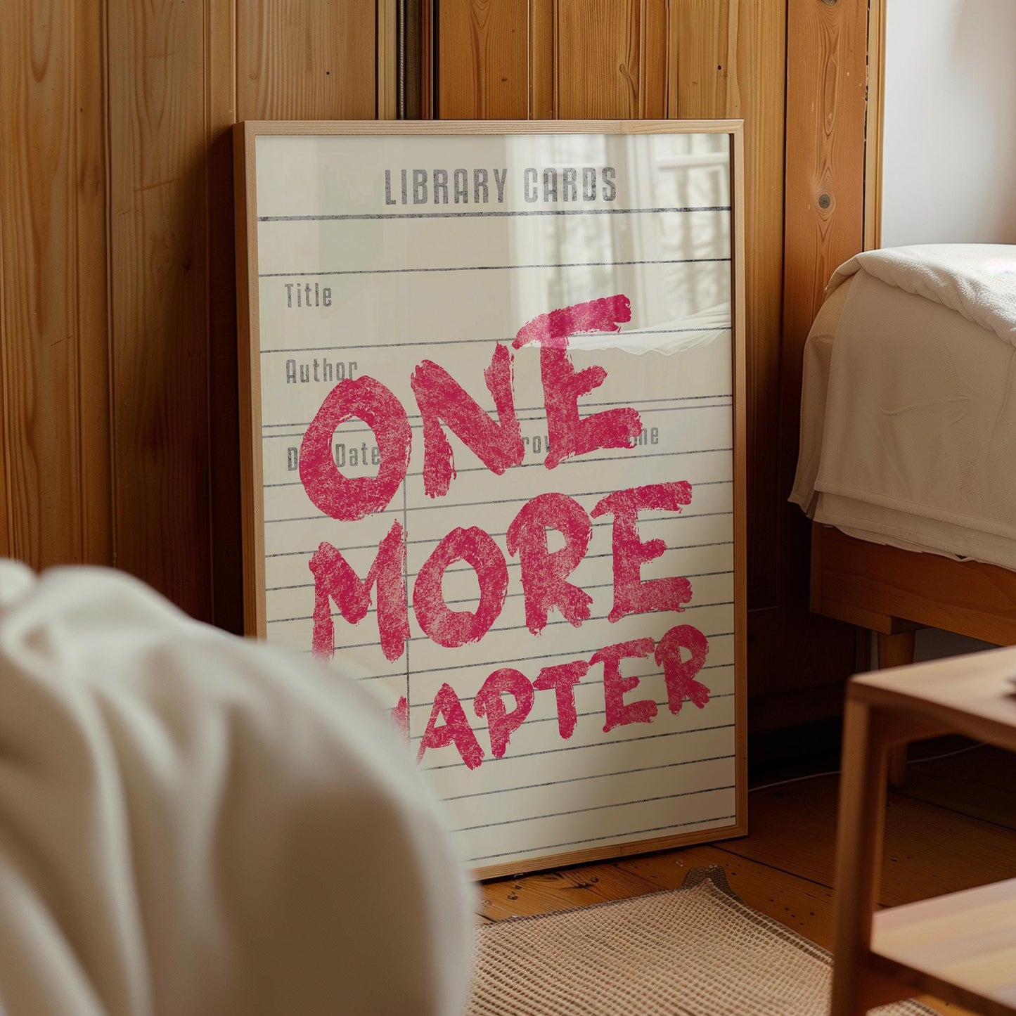 Library Card Print: One More Chapter, Book Lover Gift (Digital Download)