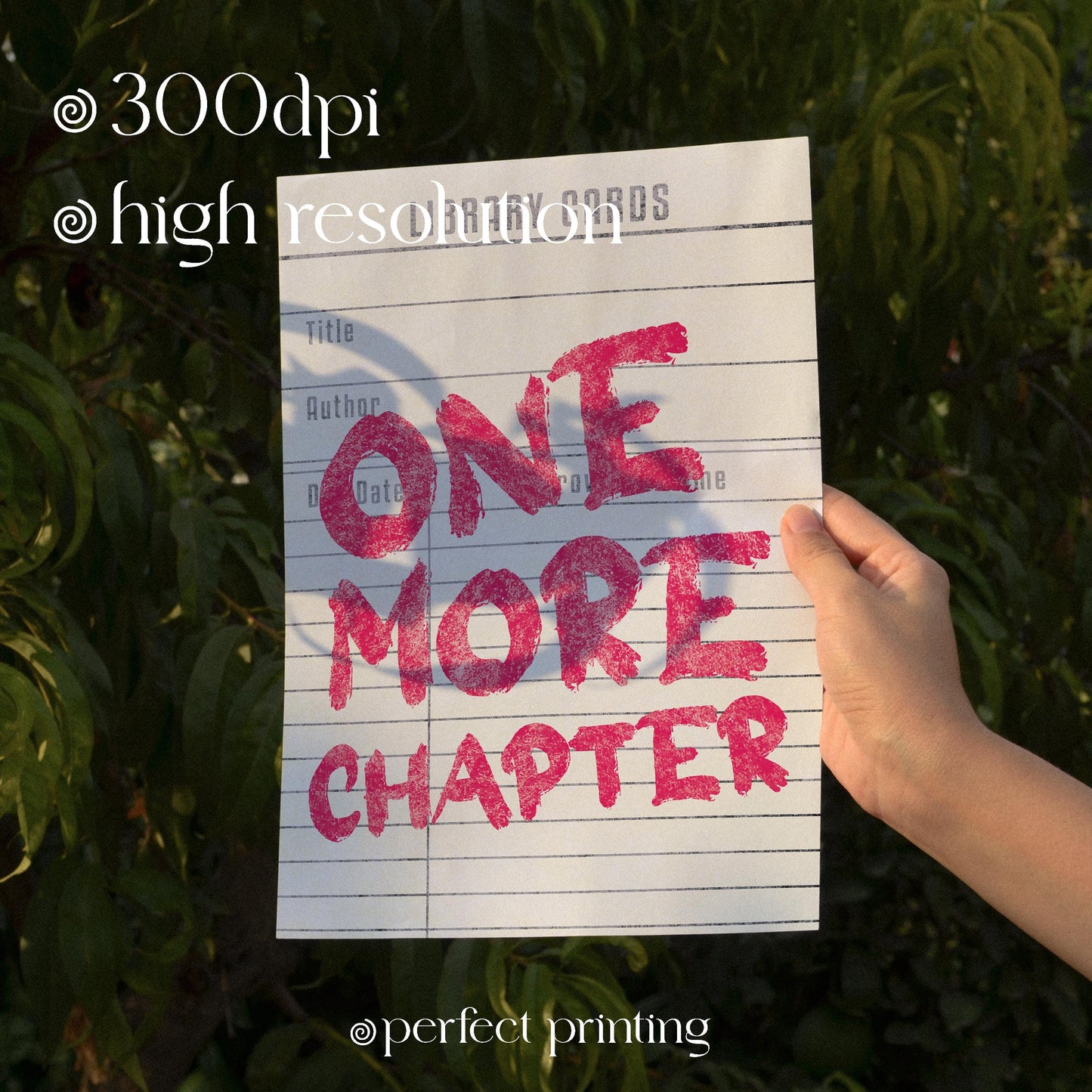 Library Card Print: One More Chapter, Book Lover Gift (Digital Download)