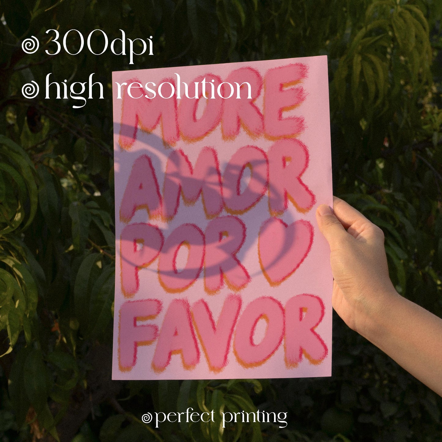 More Amore Por Favor Print: Preppy Pink Wall Art (Digital Download)