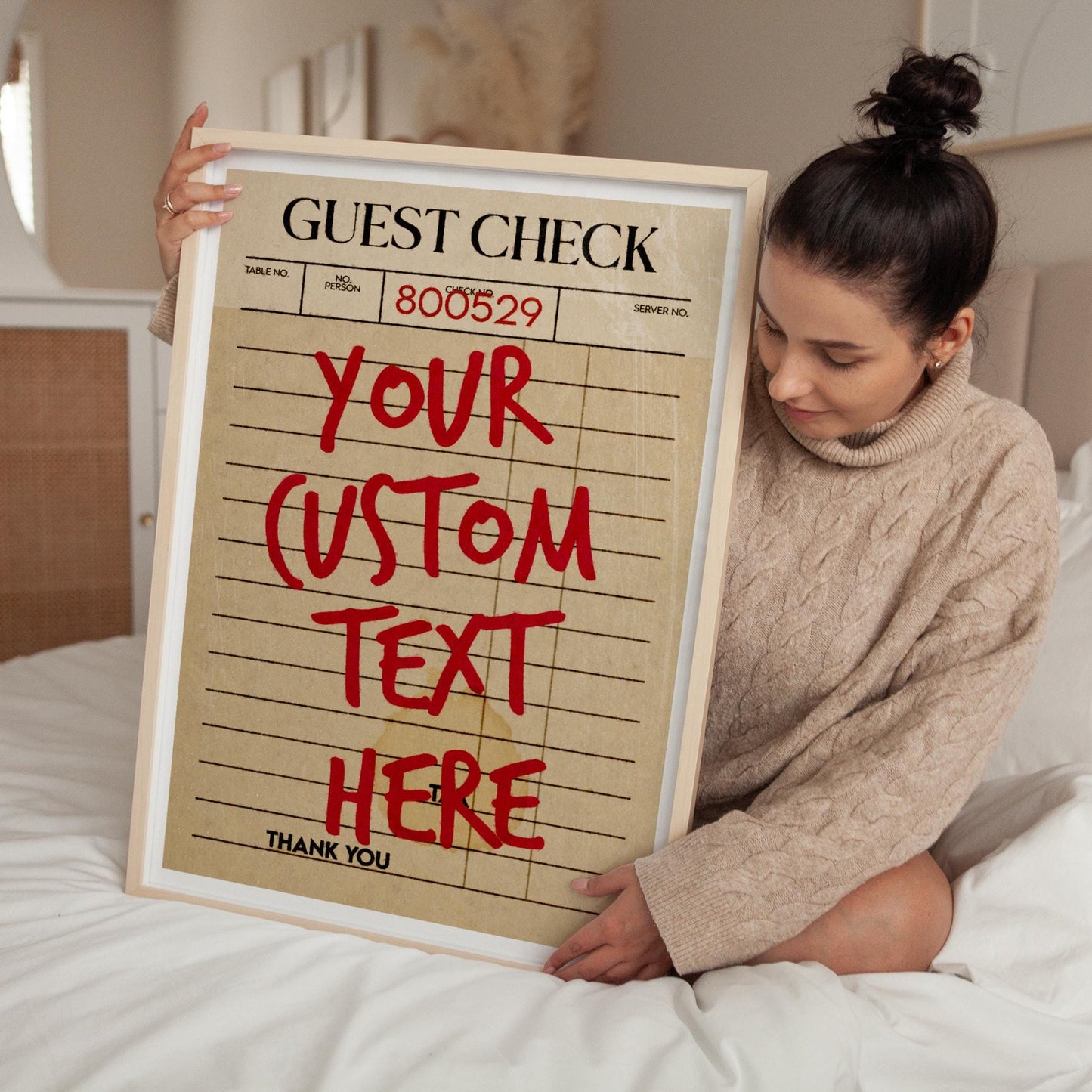 Custom Guest Check Poster: Preppy Typographic Art (Digital Download)