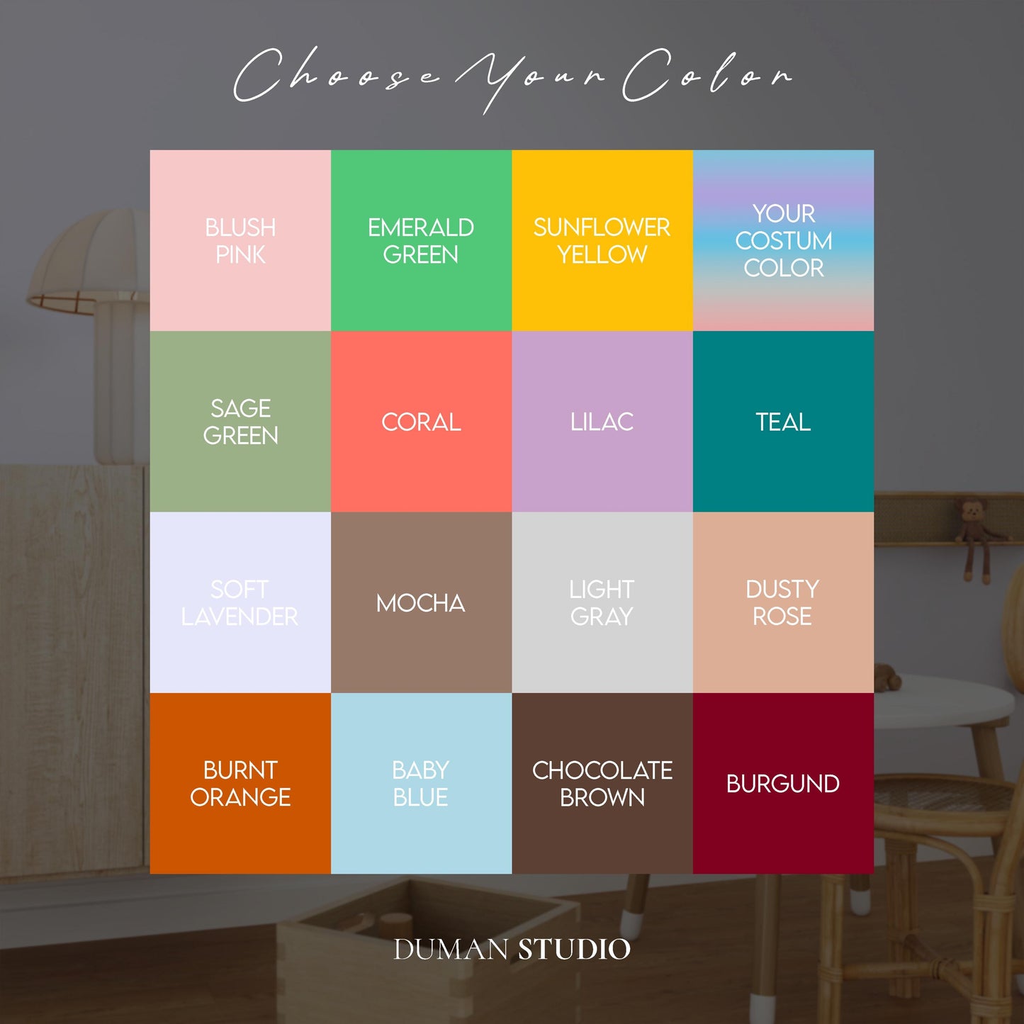 Custom Initial Name Nursery Print: Kids Room Decor (Digital Download)