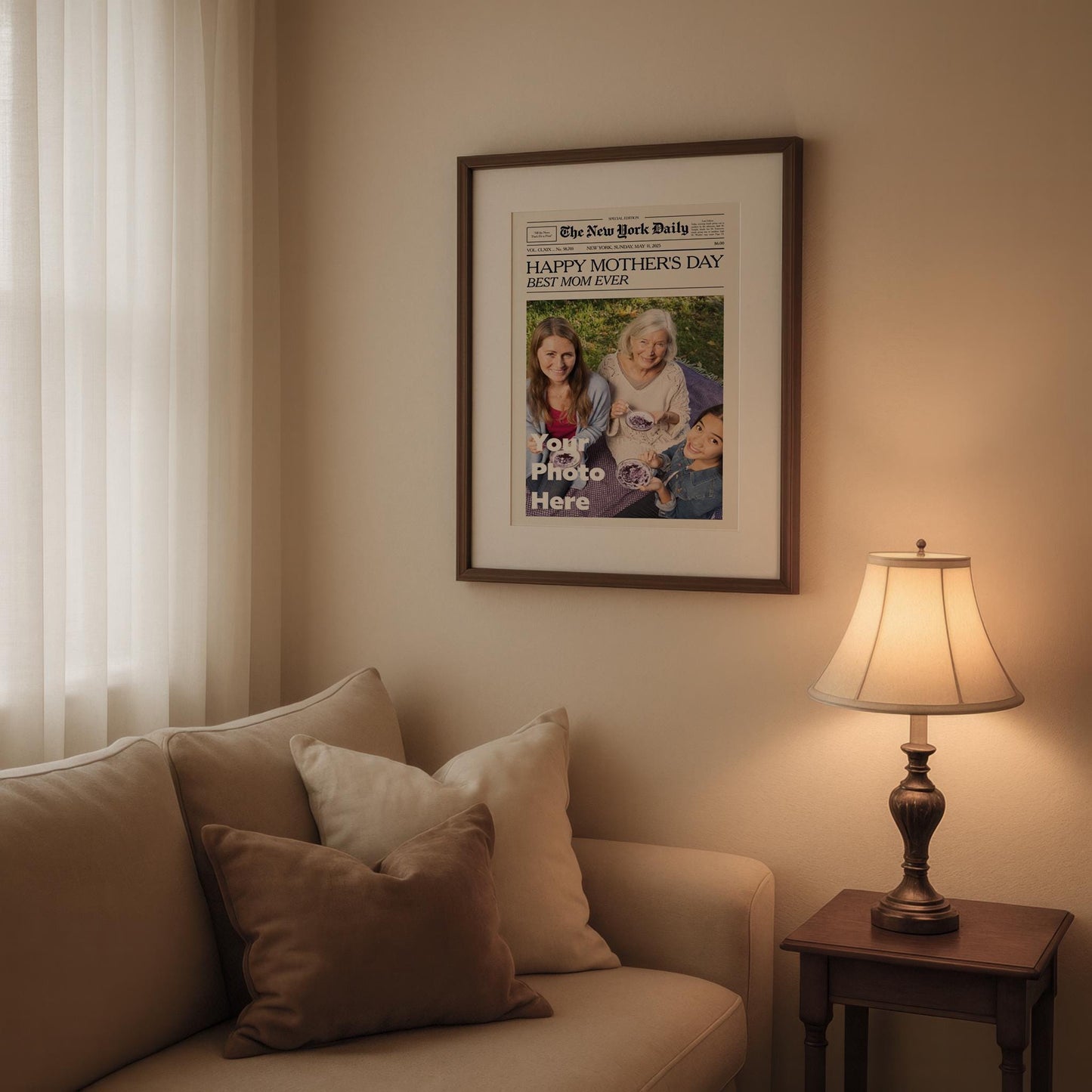 Mothers Day Gift, Gift For Grandma, Custom Mom Gift, Custom Newspaper Print, Unique Mom Gift, Print For Mothers, Newspaper Wall Art
